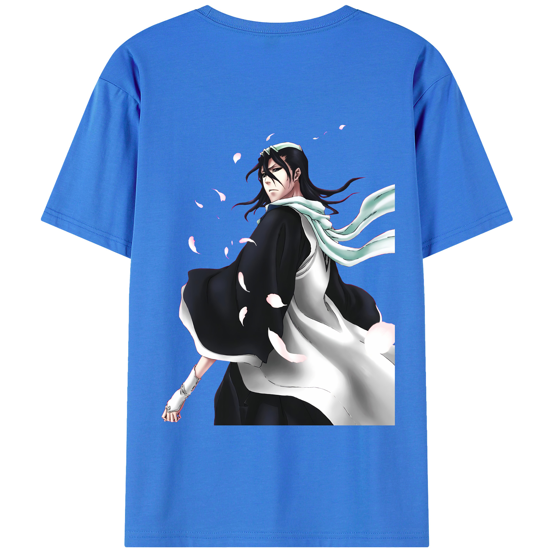 （画像用） ブリーチ くちき びゃくや BLEACH Kuchiki Byakuya 綿100％ メンズ半袖Tシャツ（バックプリント） 通気性