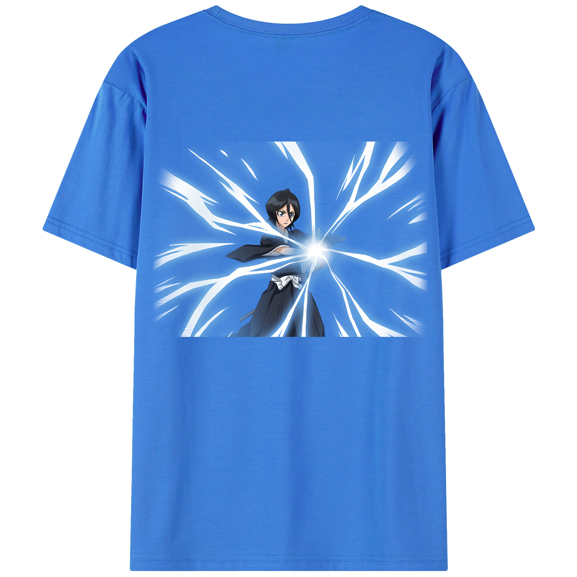 （画像用） ブリーチ 朽木ルキア BLEACH Kuchiki Rukia 綿100％ メンズ半袖Tシャツ（バックプリント） 通気性
