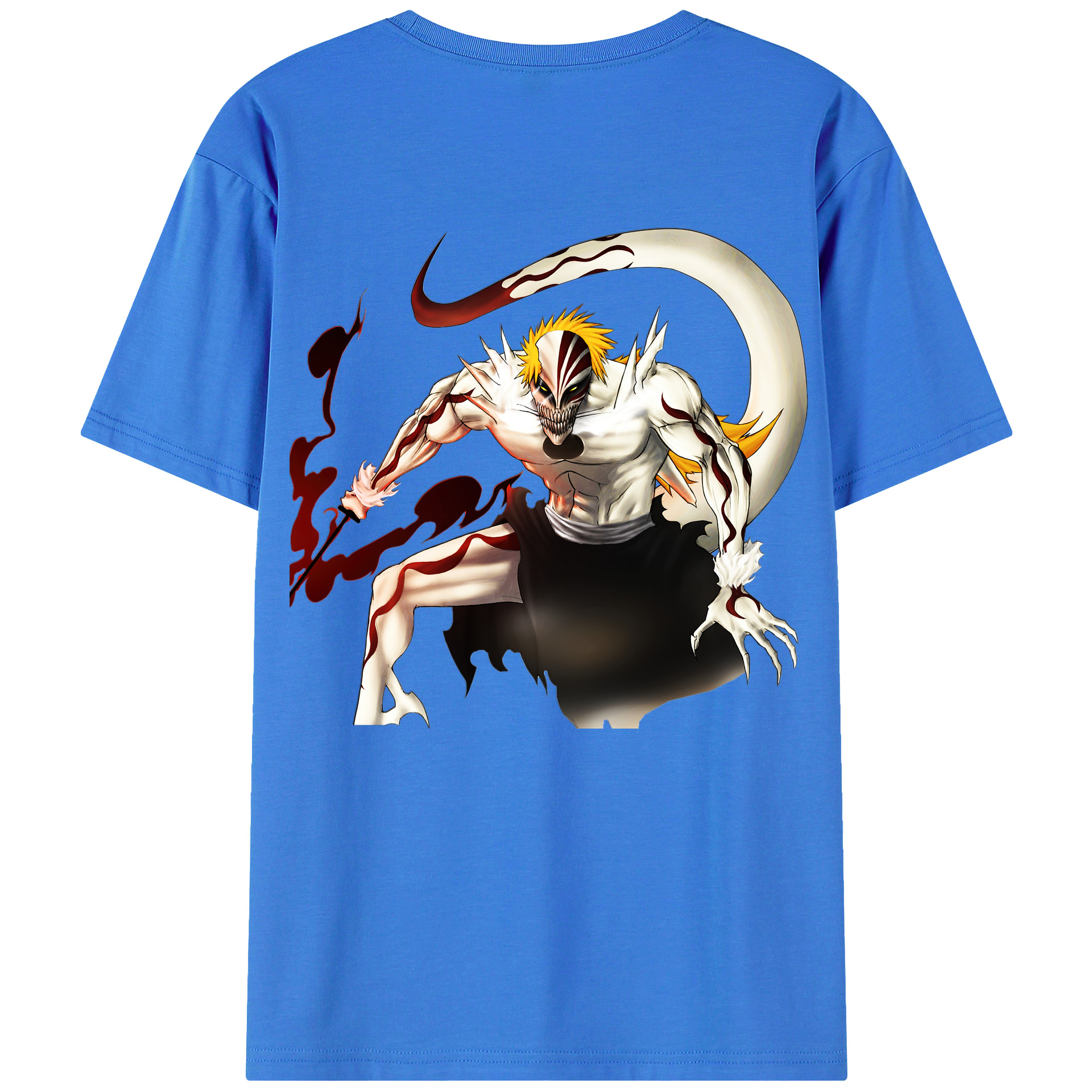 （画像用） ブリーチ 黒崎一護（くろさき いちご）BLEACH Kurosaki Ichigo 綿100％ メンズ半袖Tシャツ（バックプリント） 通気性
