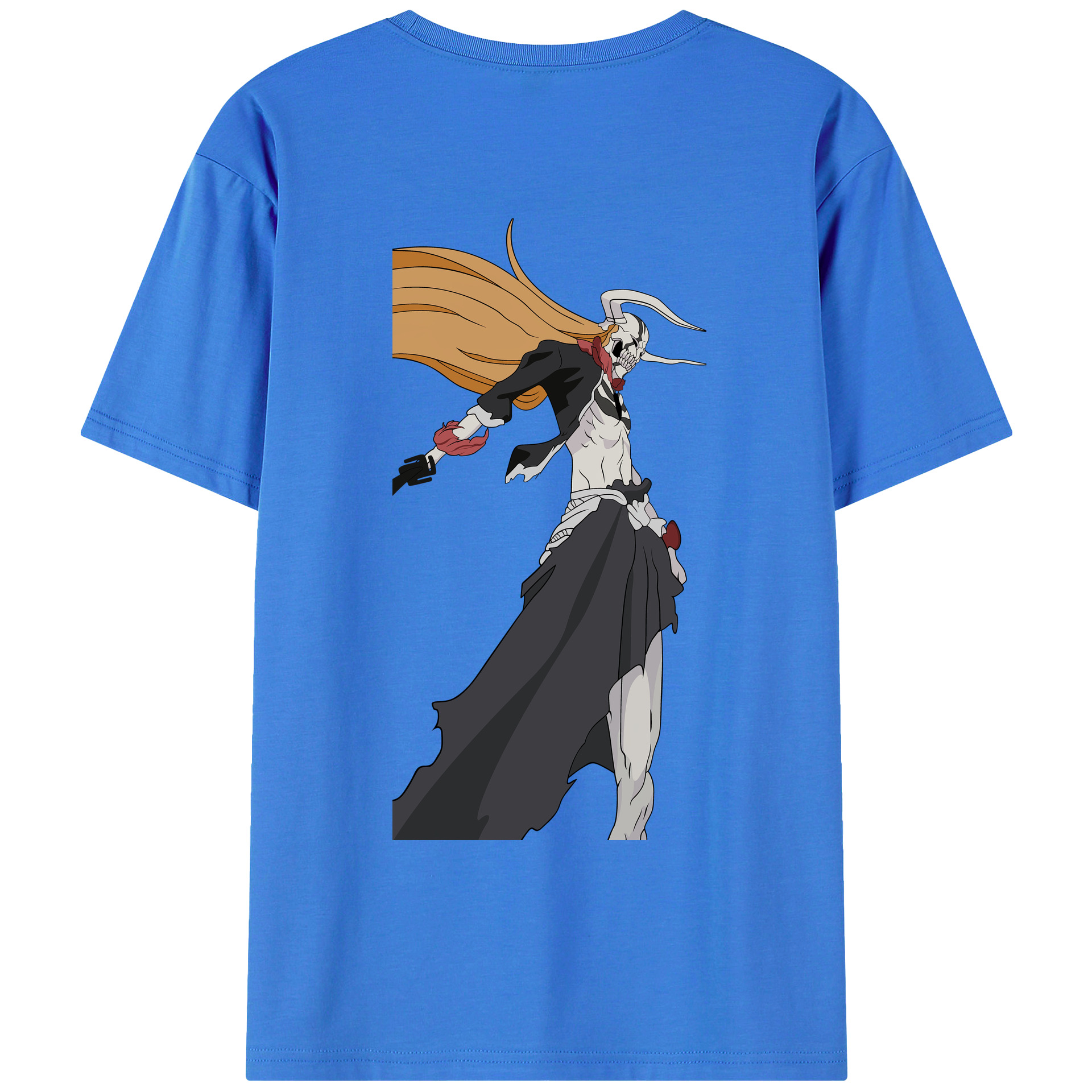 （画像用） ブリーチ 黒崎一護（くろさき いちご）BLEACH Kurosaki Ichigo 綿100％ メンズ半袖Tシャツ（バックプリント） 通気性
