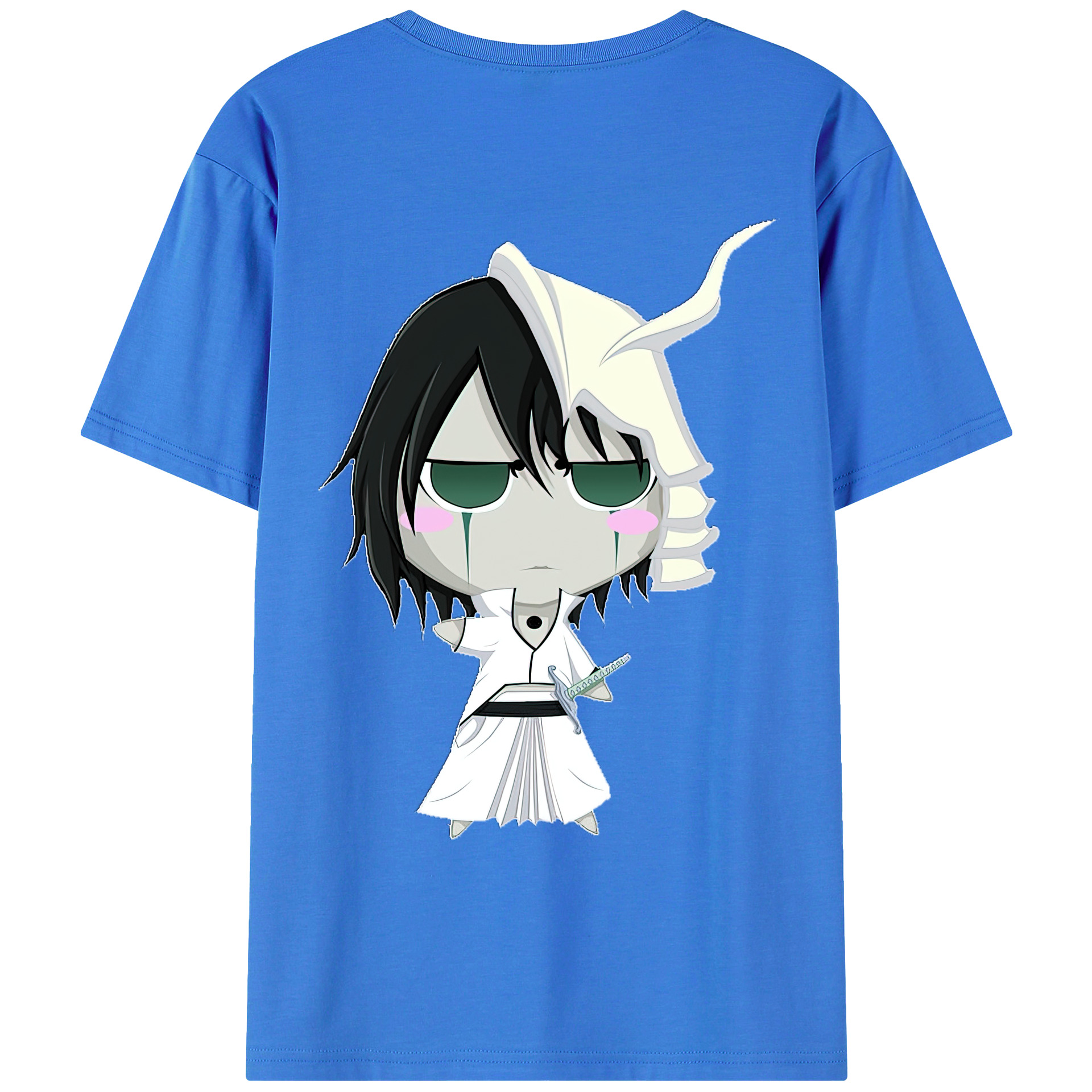 （画像用） ブリーチ ウルキオラ·シファー BLEACH Ulquiorra cifer 綿100％ メンズ半袖Tシャツ（バックプリント） 通気性