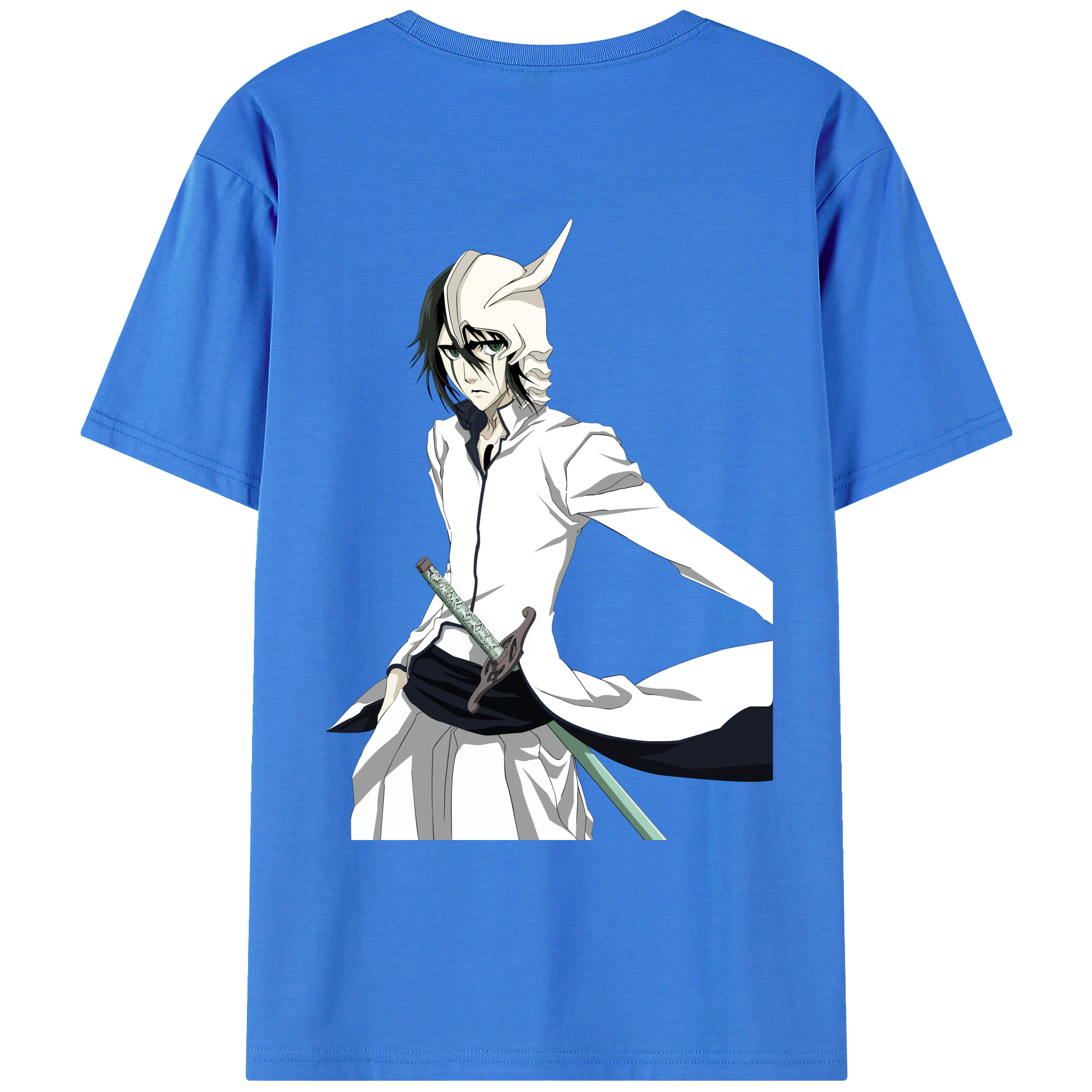 （画像用） ブリーチ ウルキオラ·シファー BLEACH Ulquiorra cifer 綿100％ メンズ半袖Tシャツ（バックプリント） 通気性