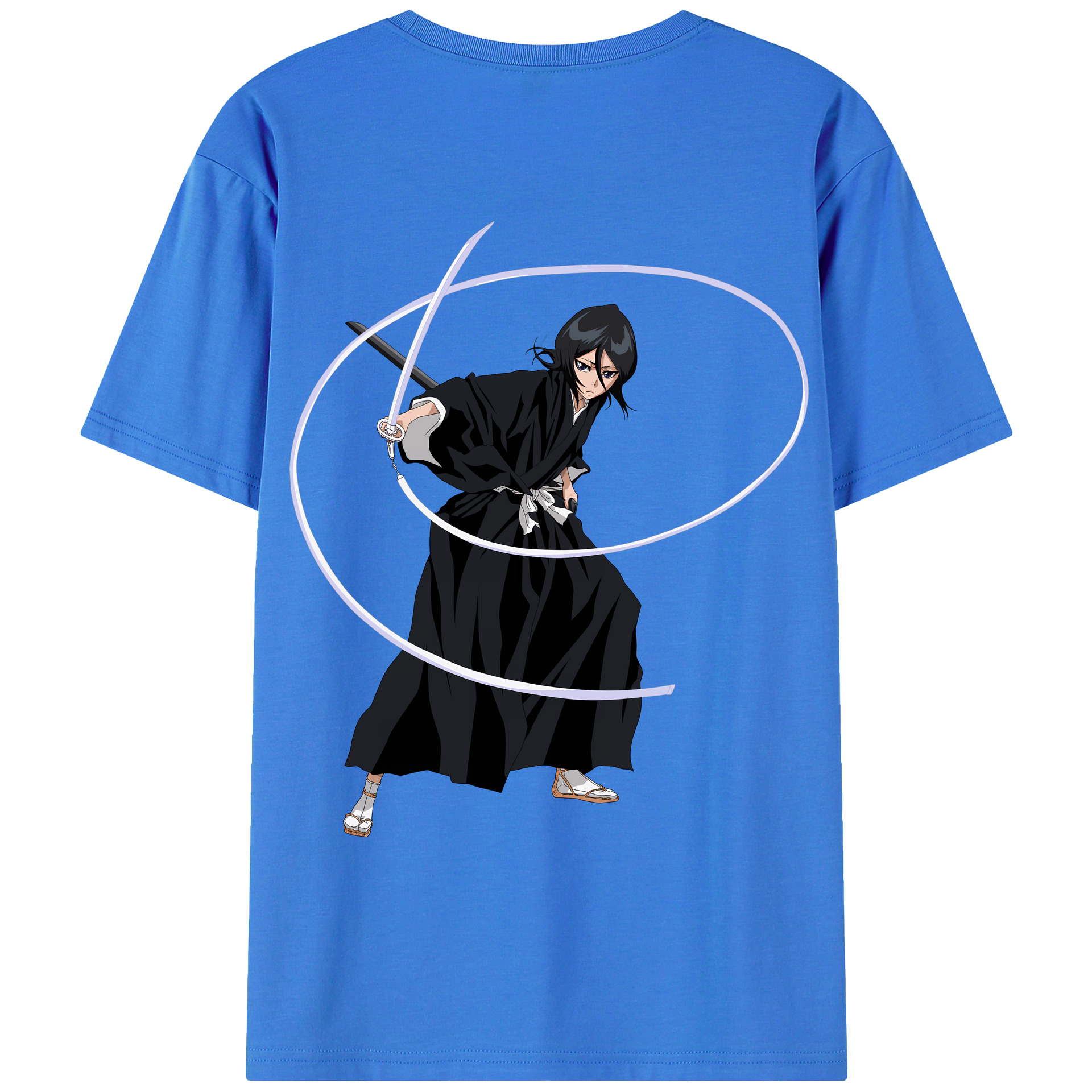 （画像用） ブリーチ 朽木ルキア BLEACH Kuchiki Rukia 綿100％ メンズ半袖Tシャツ（バックプリント） 通気性