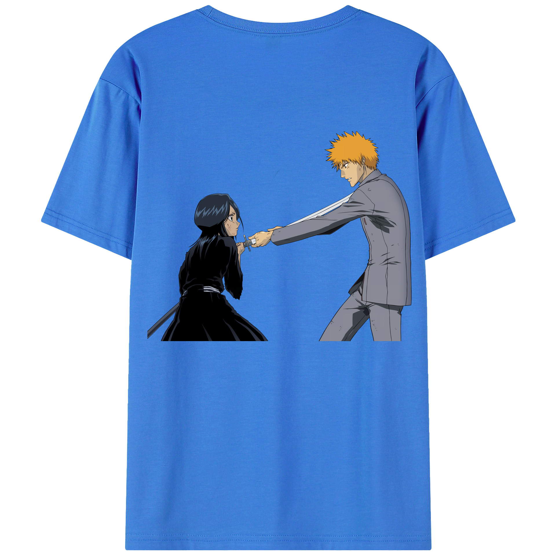 （画像用） ブリーチ 朽木ルキア BLEACH Kuchiki Rukia 綿100％ メンズ半袖Tシャツ（バックプリント） 通気性