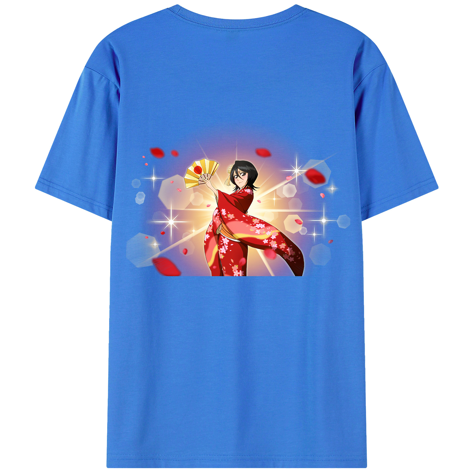 （画像用） ブリーチ 朽木ルキア BLEACH Kuchiki Rukia 綿100％ メンズ半袖Tシャツ（バックプリント） 通気性