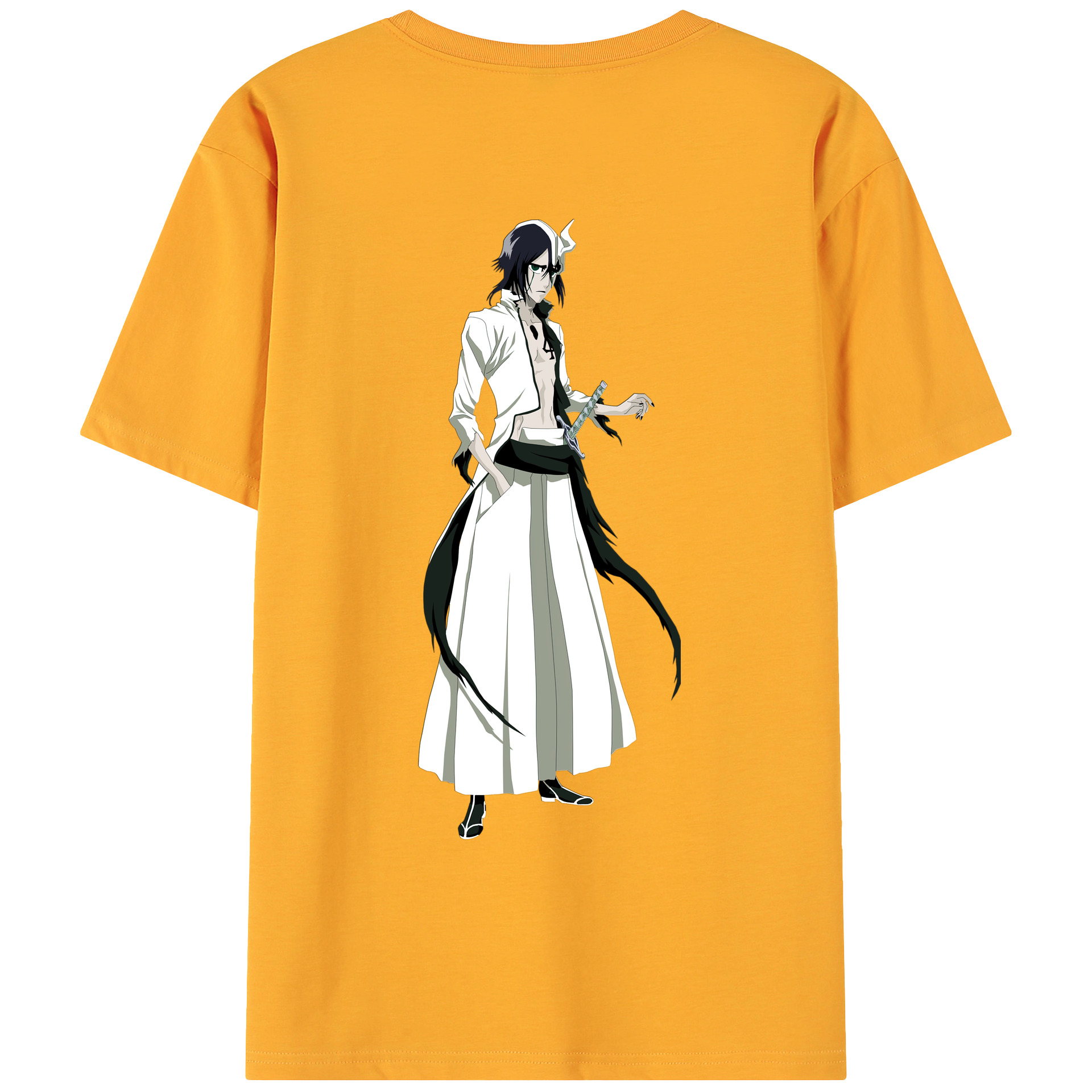 （画像用） ブリーチ ウルキオラ·シファー BLEACH Ulquiorra cifer 綿100％ メンズ半袖Tシャツ（バックプリント） 通気性
