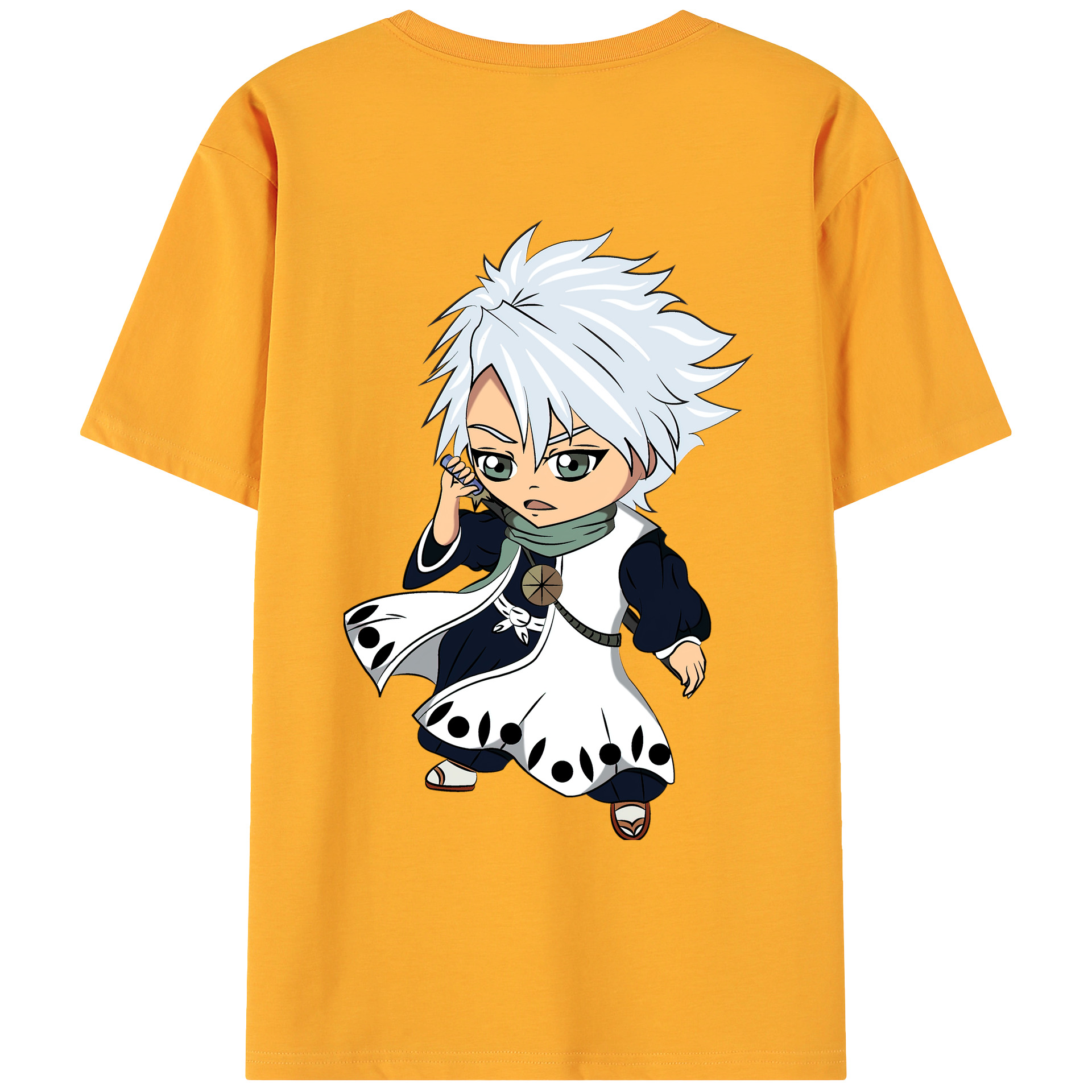 （画像用） ブリーチ 日番谷冬獅郎（ひつがや とうしろう） BLEACH Hitsugaya Toushirou 綿100％ メンズ半袖Tシャツ（バックプリント） 通気性