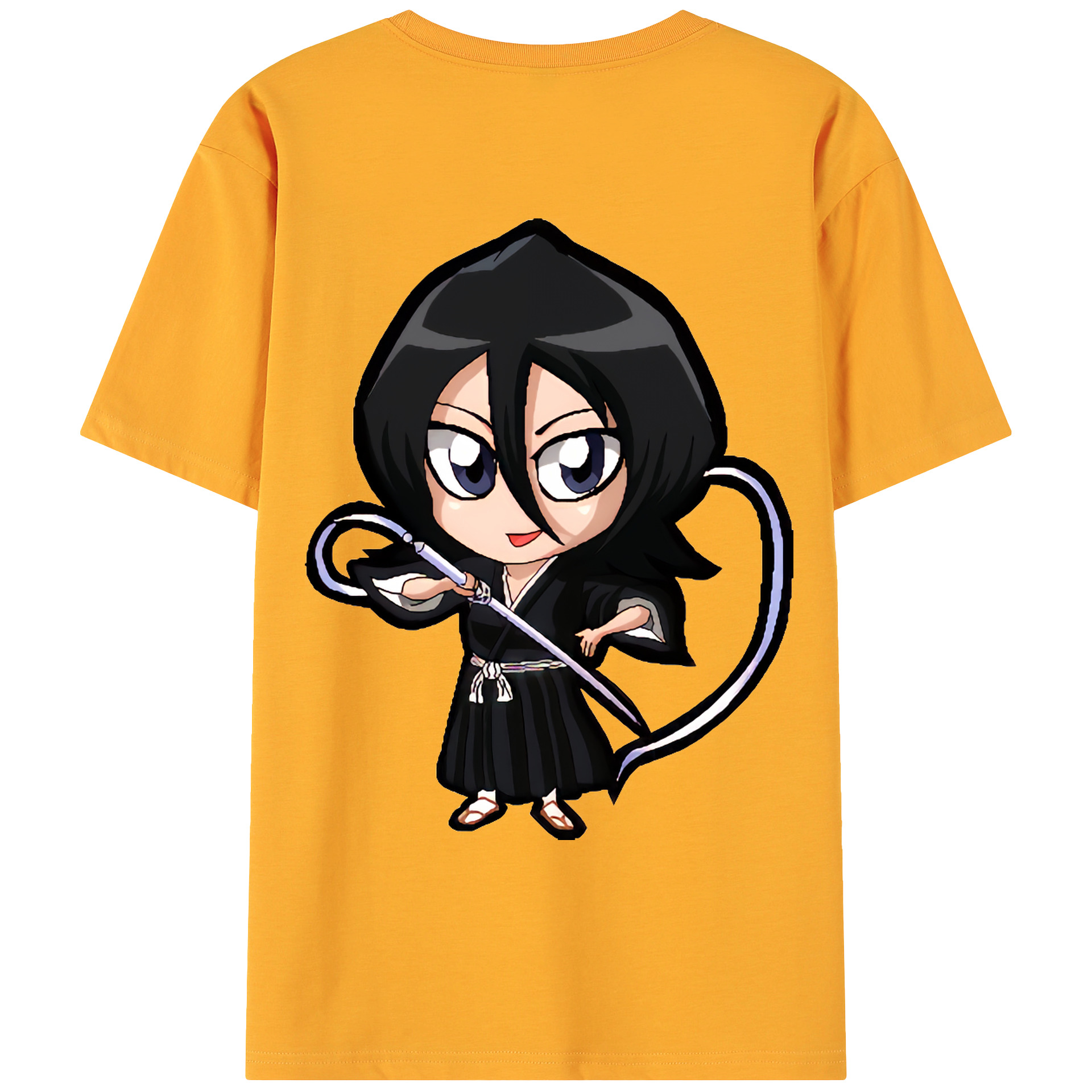 （画像用） ブリーチ 朽木ルキア BLEACH Kuchiki Rukia 綿100％ メンズ半袖Tシャツ（バックプリント） 通気性