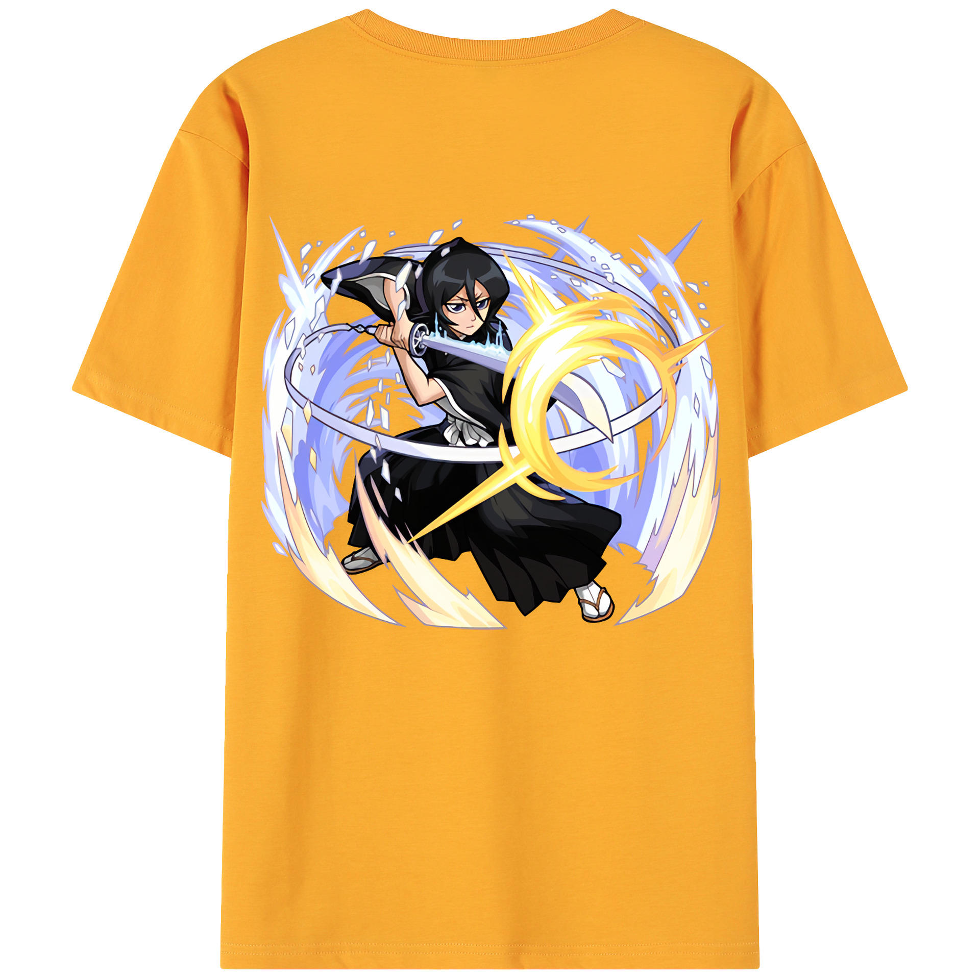 （画像用） ブリーチ 朽木ルキア BLEACH Kuchiki Rukia 綿100％ メンズ半袖Tシャツ（バックプリント） 通気性