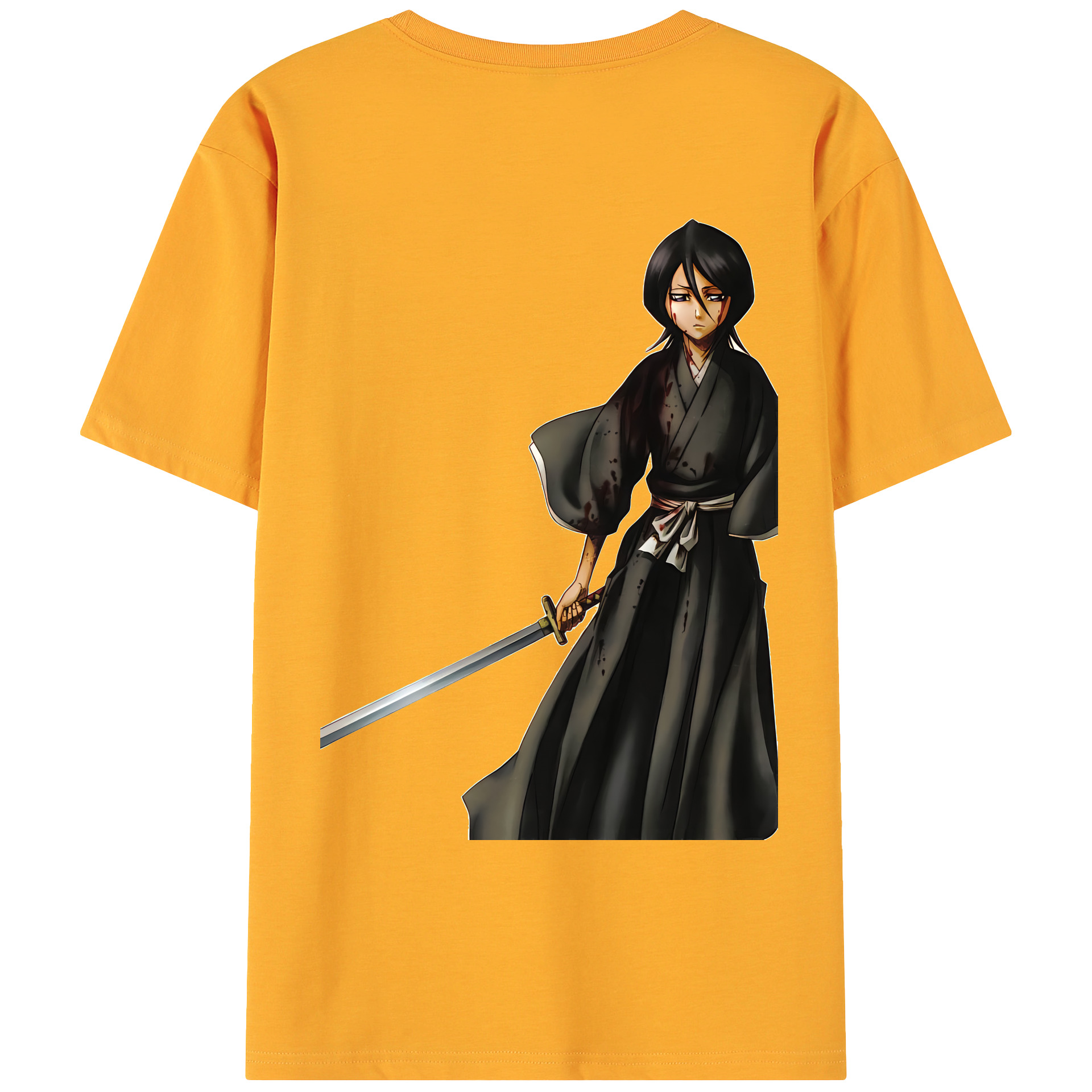 （画像用） ブリーチ 朽木ルキア BLEACH Kuchiki Rukia 綿100％ メンズ半袖Tシャツ（バックプリント） 通気性
