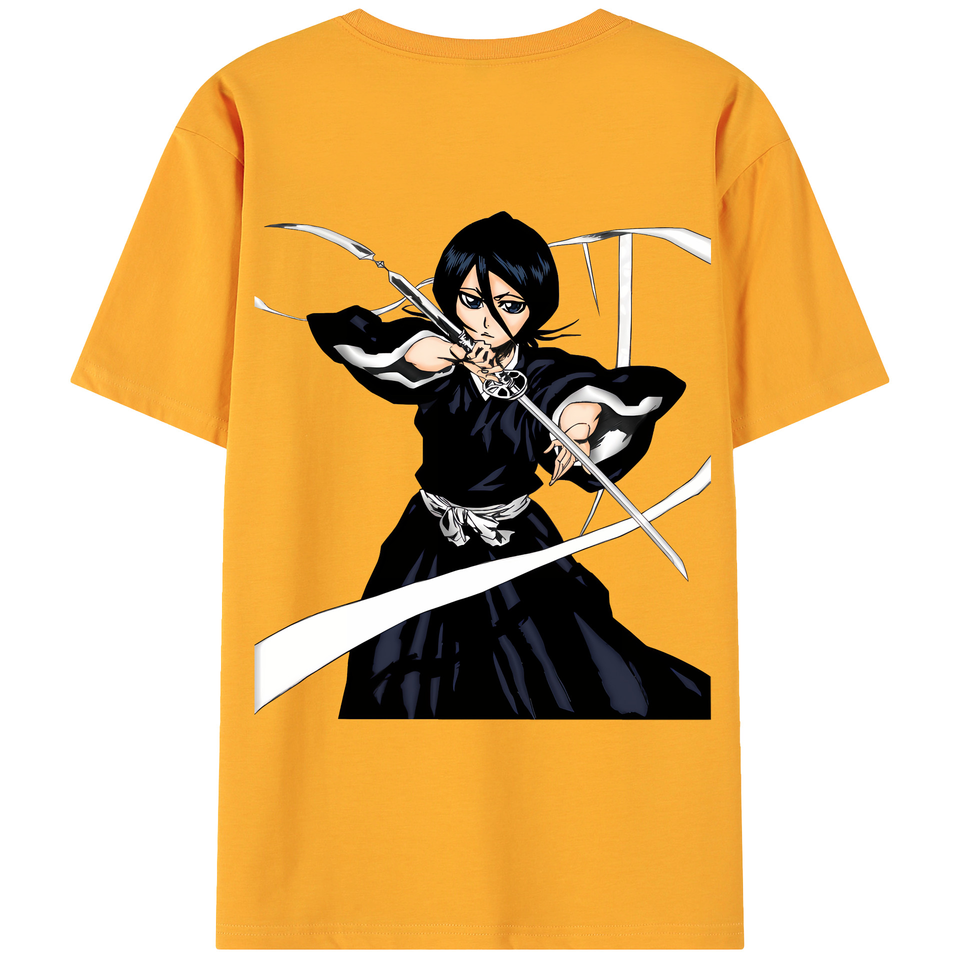 （画像用） ブリーチ 朽木ルキア BLEACH Kuchiki Rukia 綿100％ メンズ半袖Tシャツ（バックプリント） 通気性
