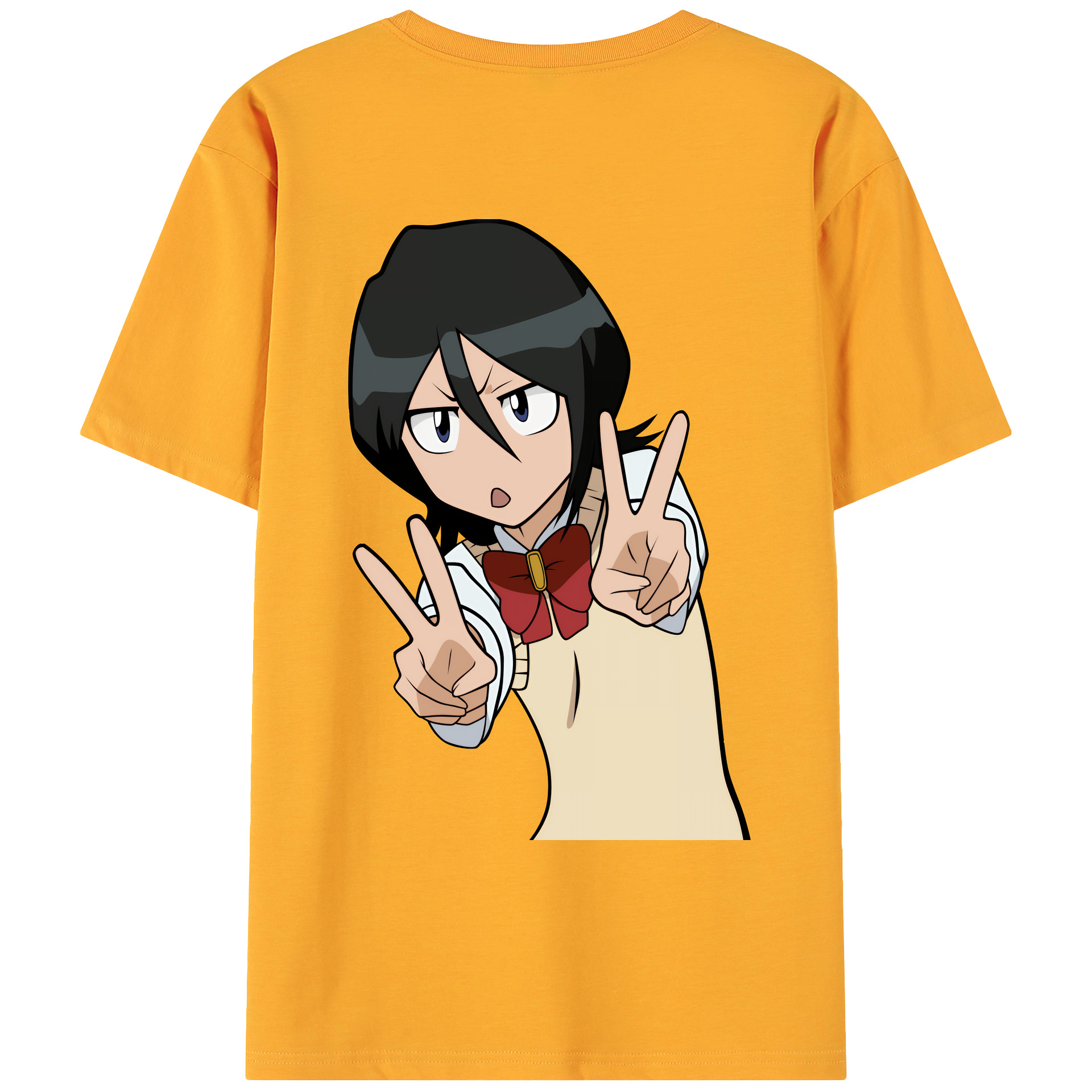 （画像用） ブリーチ 朽木ルキア BLEACH Kuchiki Rukia 綿100％ メンズ半袖Tシャツ（バックプリント） 通気性