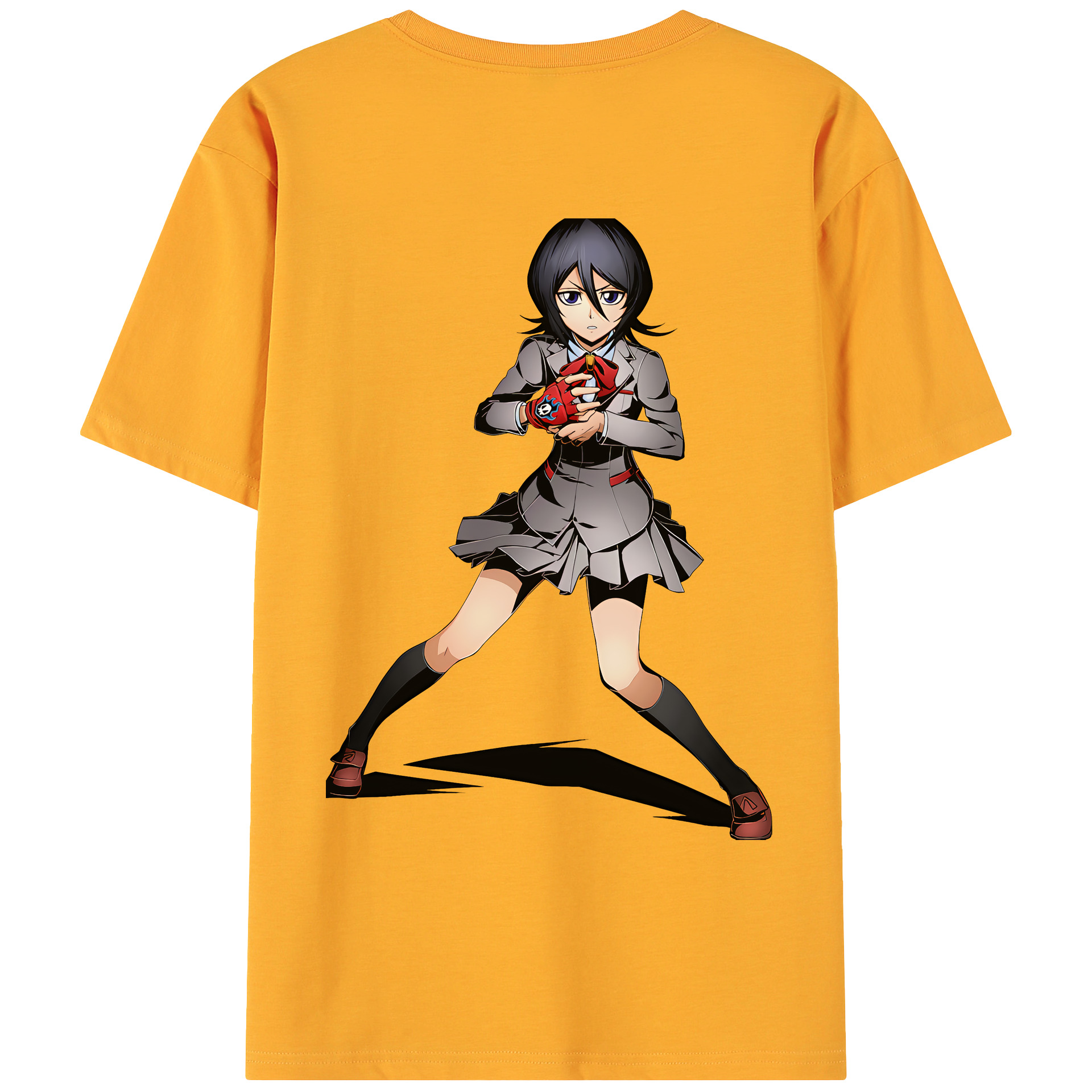 （画像用） ブリーチ 朽木ルキア BLEACH Kuchiki Rukia 綿100％ メンズ半袖Tシャツ（バックプリント） 通気性