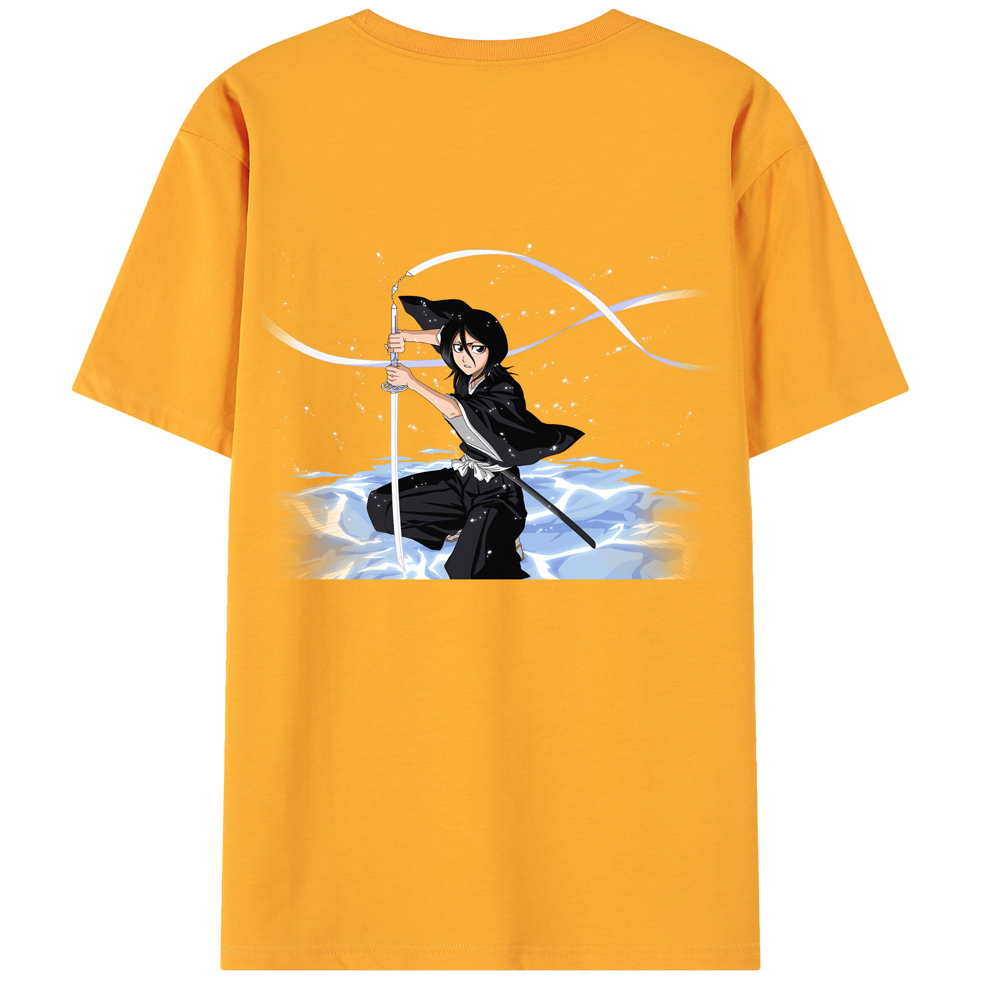 （画像用） ブリーチ 朽木ルキア BLEACH Kuchiki Rukia 綿100％ メンズ半袖Tシャツ（バックプリント） 通気性