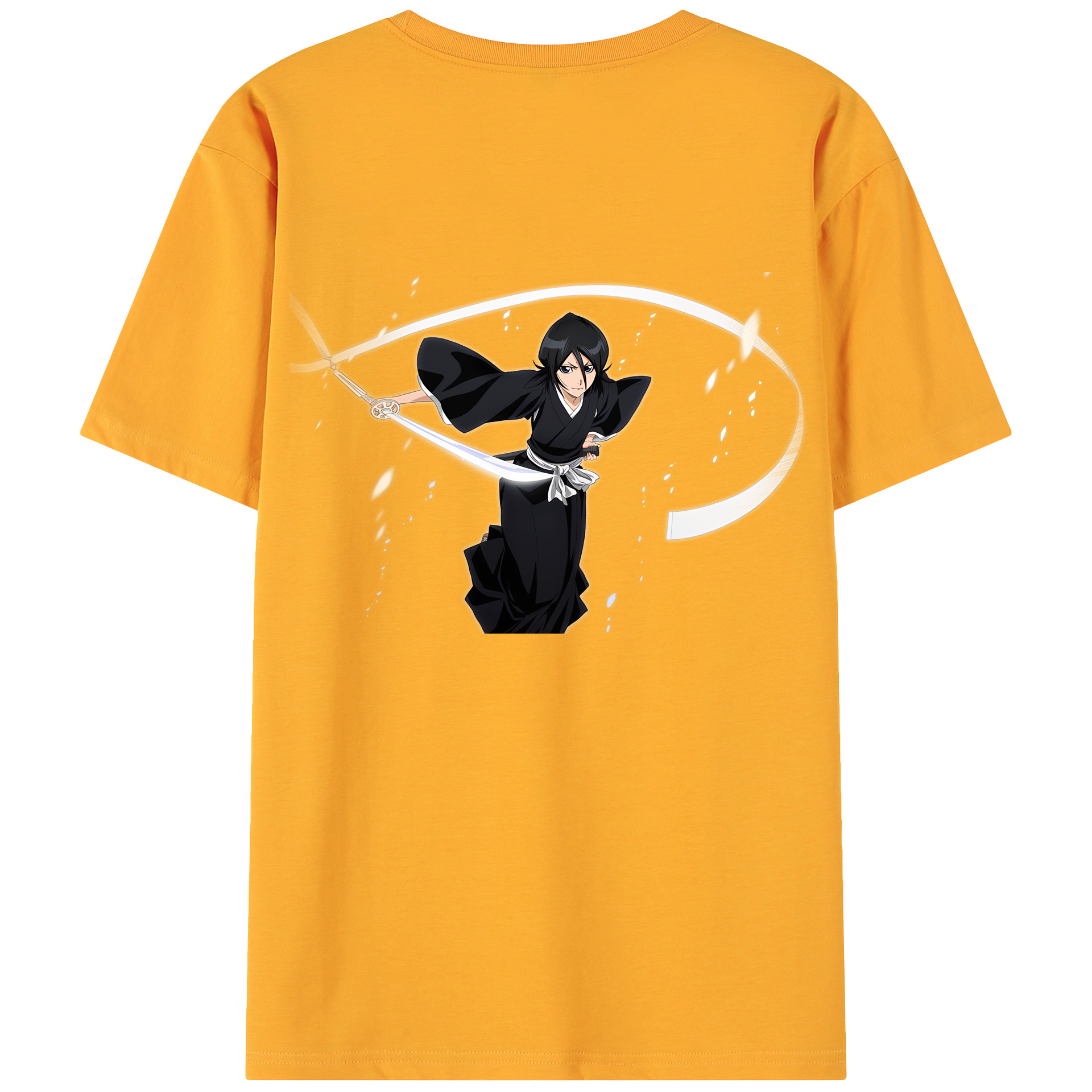 （画像用） ブリーチ 朽木ルキア BLEACH Kuchiki Rukia 綿100％ メンズ半袖Tシャツ（バックプリント） 通気性