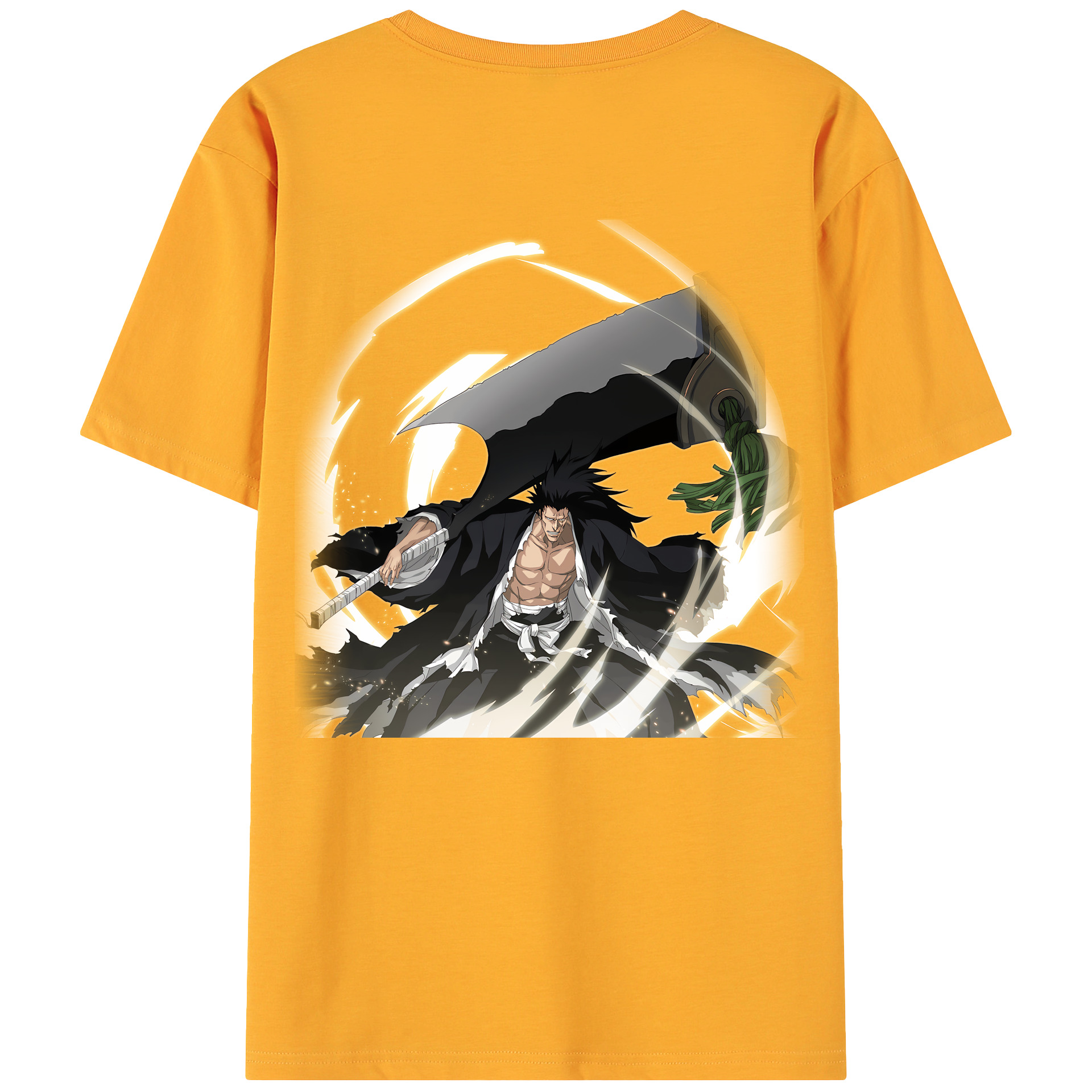 （画像用） ブリーチ ざらき けんぱち BLEACH Zaraki Kenpachi 綿100％ メンズ半袖Tシャツ（バックプリント） 通気性