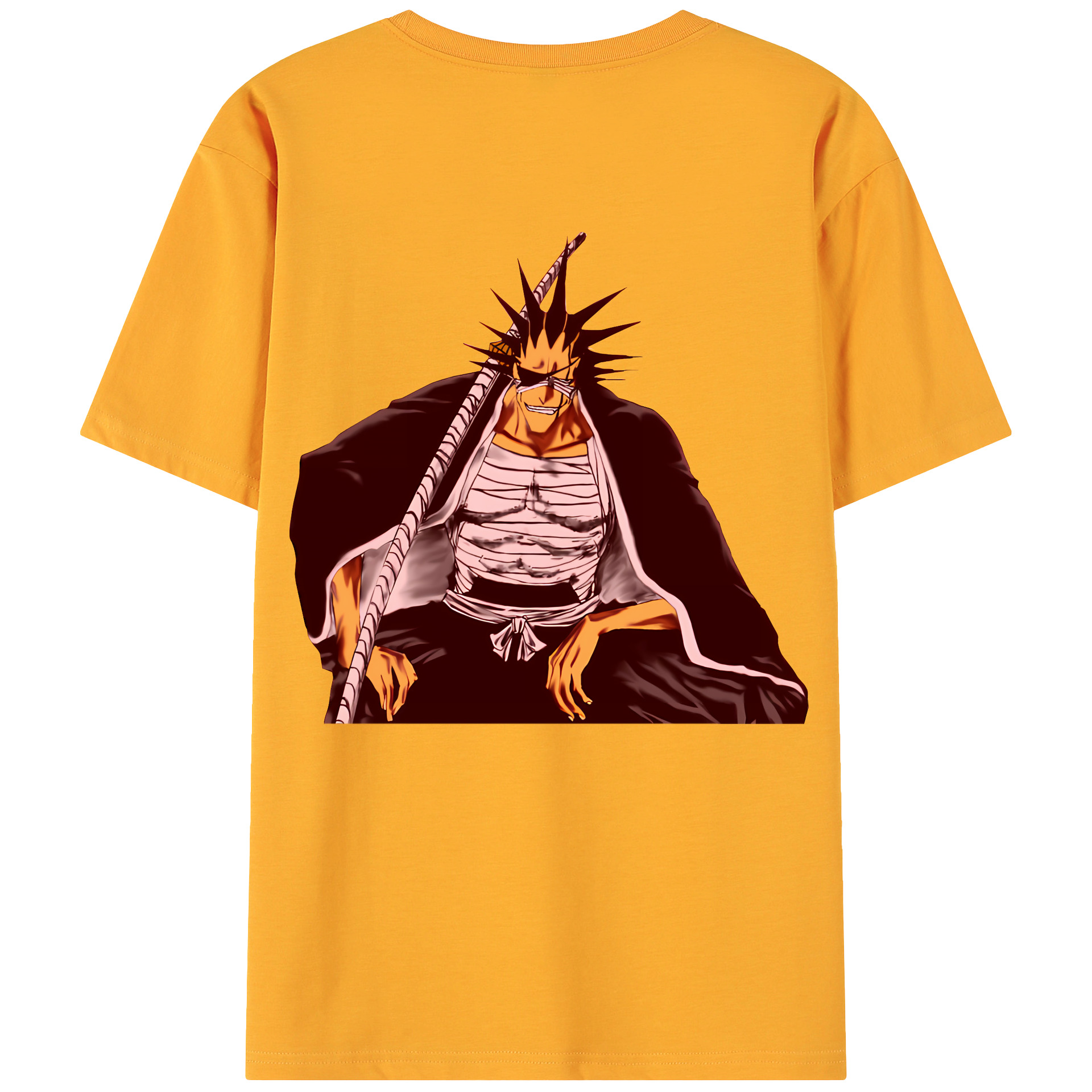 （画像用） ブリーチ ざらき けんぱち BLEACH Zaraki Kenpachi 綿100％ メンズ半袖Tシャツ（バックプリント） 通気性