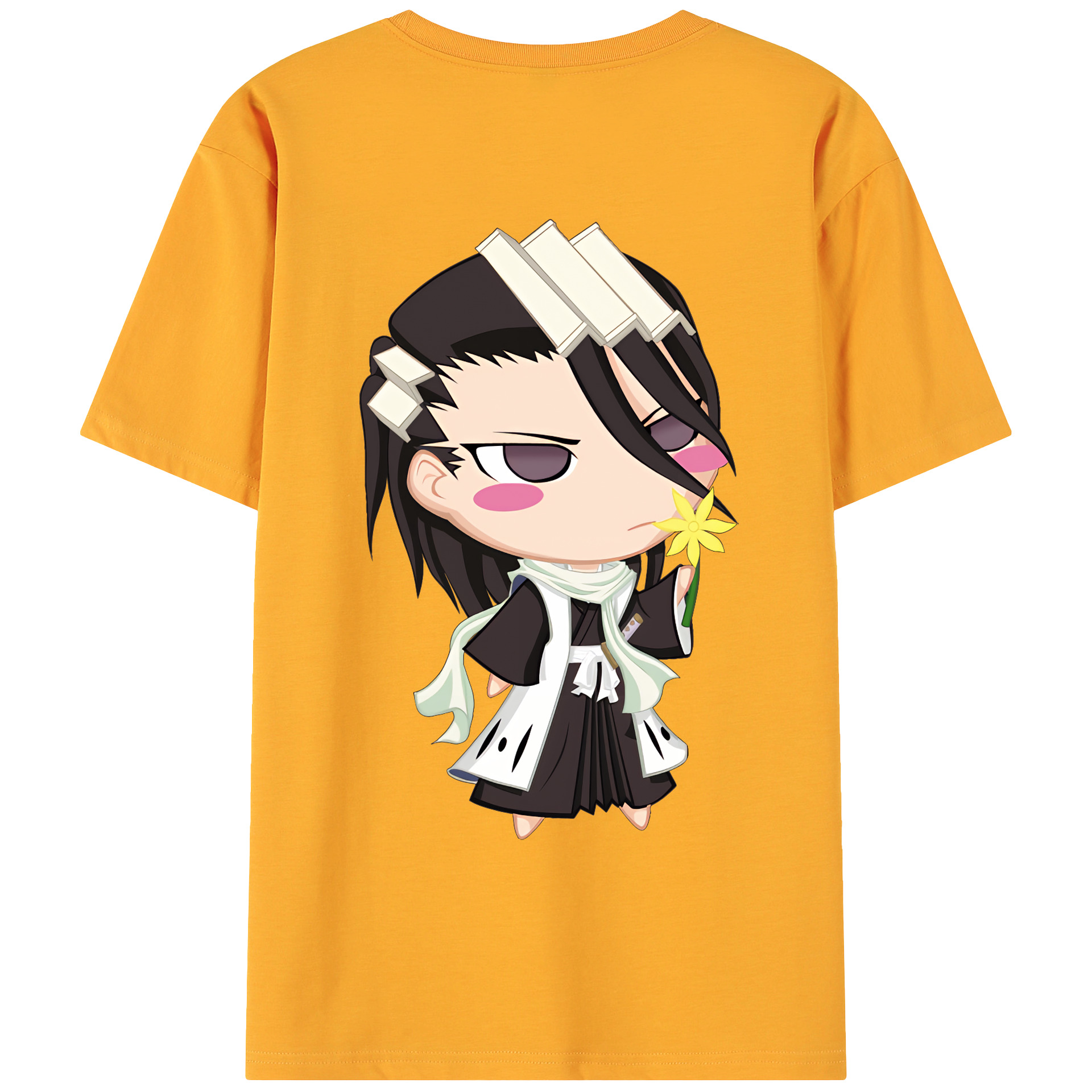 （画像用） ブリーチ くちき びゃくや BLEACH Kuchiki Byakuya 綿100％ メンズ半袖Tシャツ（バックプリント） 通気性