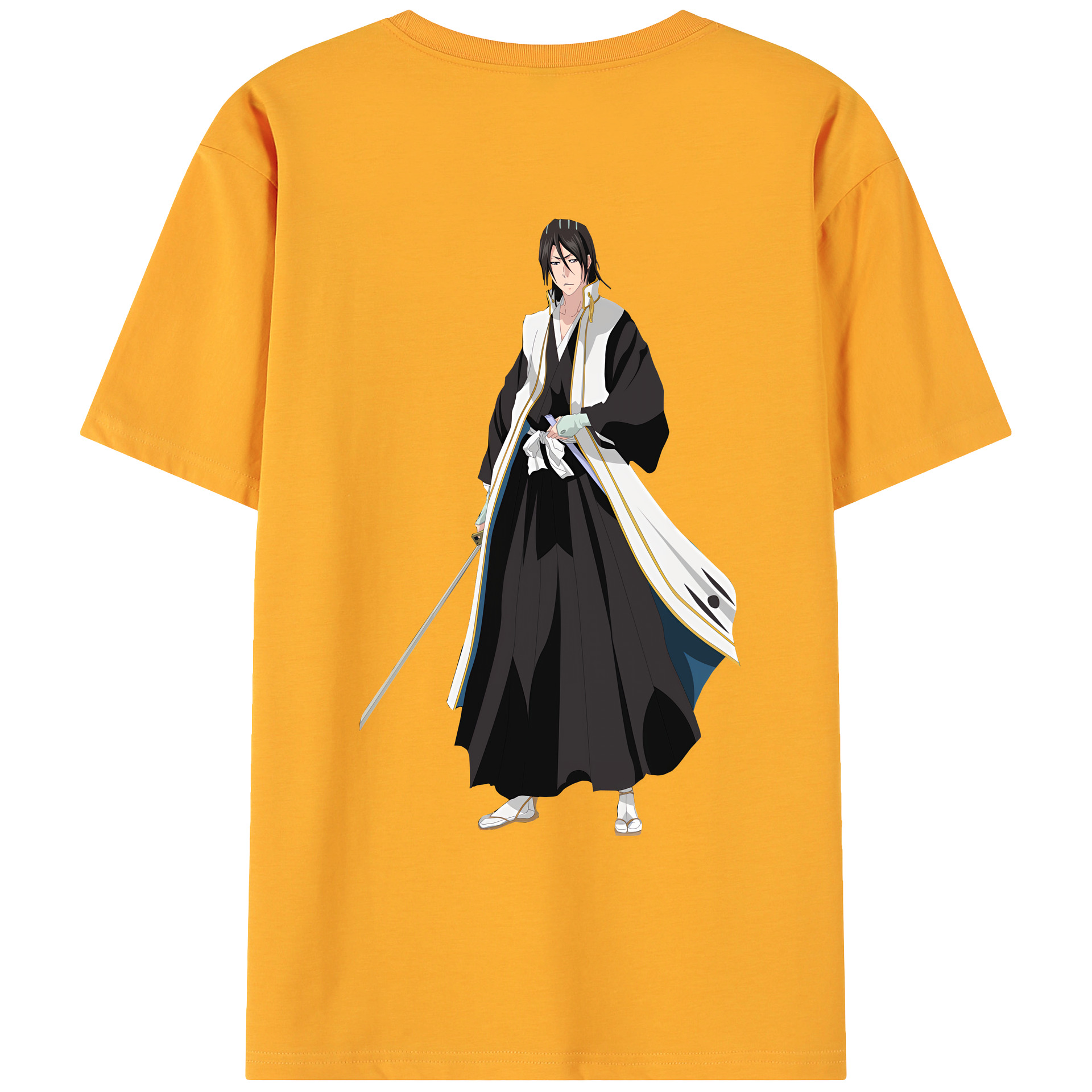 （画像用） ブリーチ くちき びゃくや BLEACH Kuchiki Byakuya 綿100％ メンズ半袖Tシャツ（バックプリント） 通気性