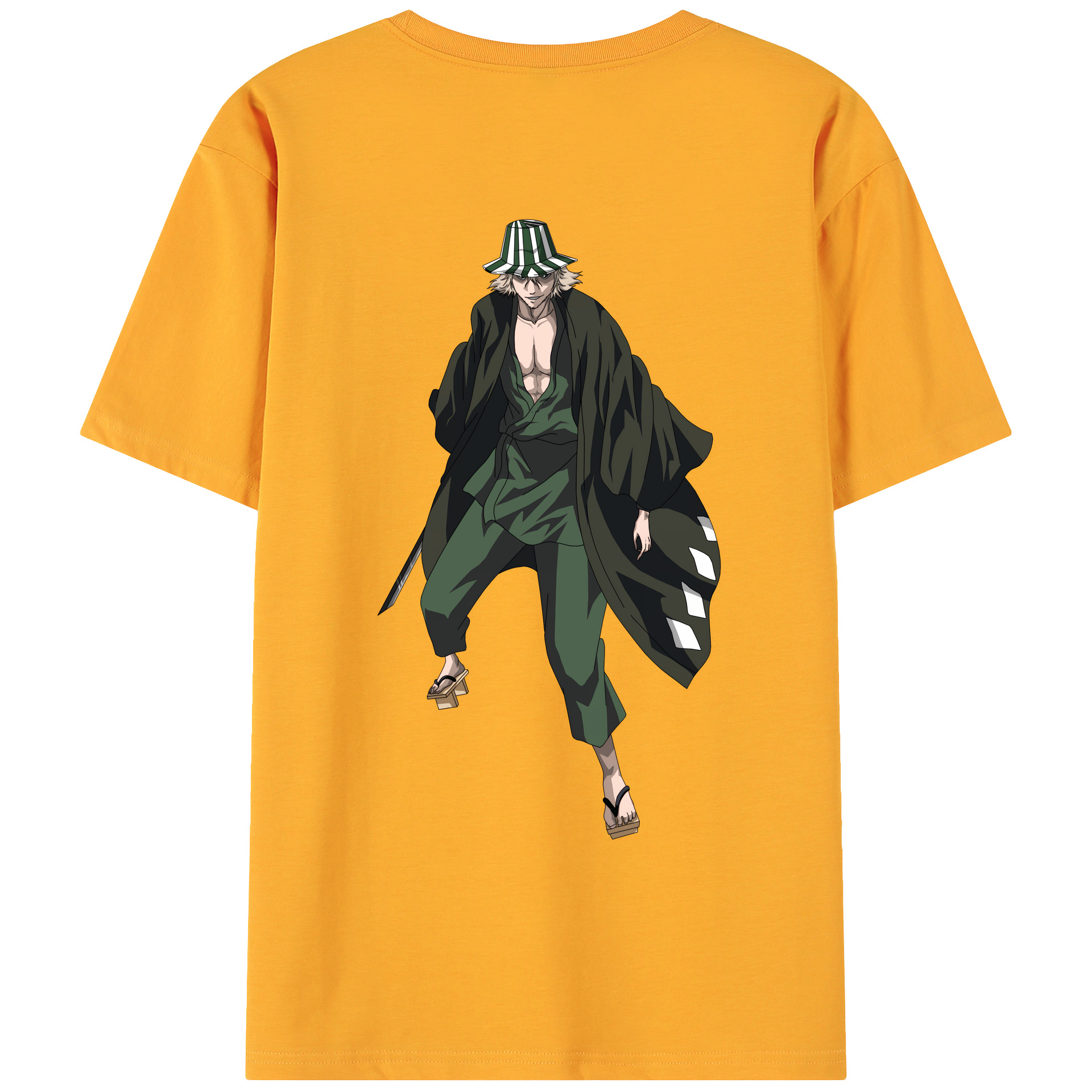 （画像用） "ブリーチ 浦原 喜助（うらはら きすけ） BLEACH Urahara Kisuke " 綿100％ メンズ半袖Tシャツ（バックプリント） 通気性