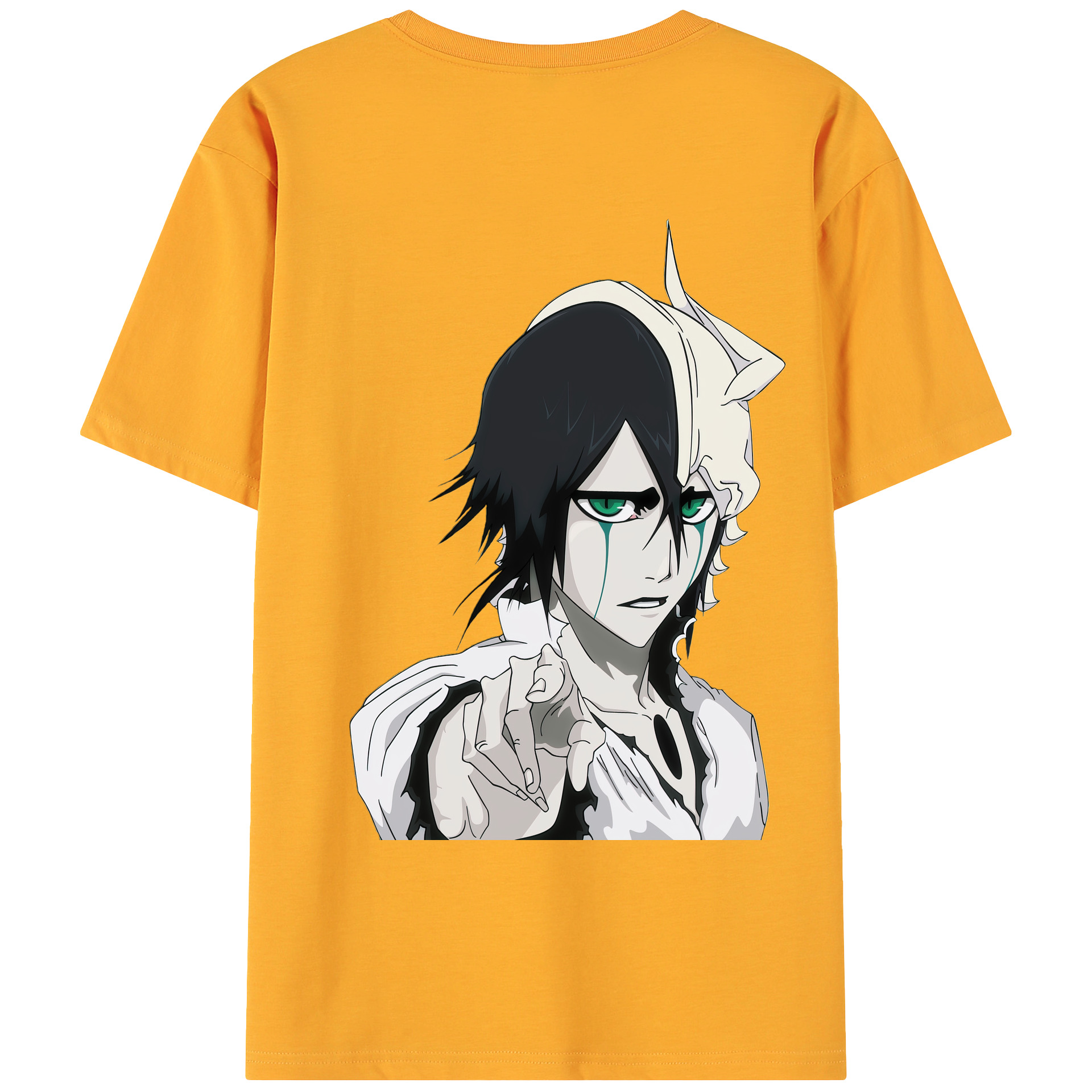 （画像用） ブリーチ ウルキオラ·シファー BLEACH Ulquiorra cifer 綿100％ メンズ半袖Tシャツ（バックプリント） 通気性