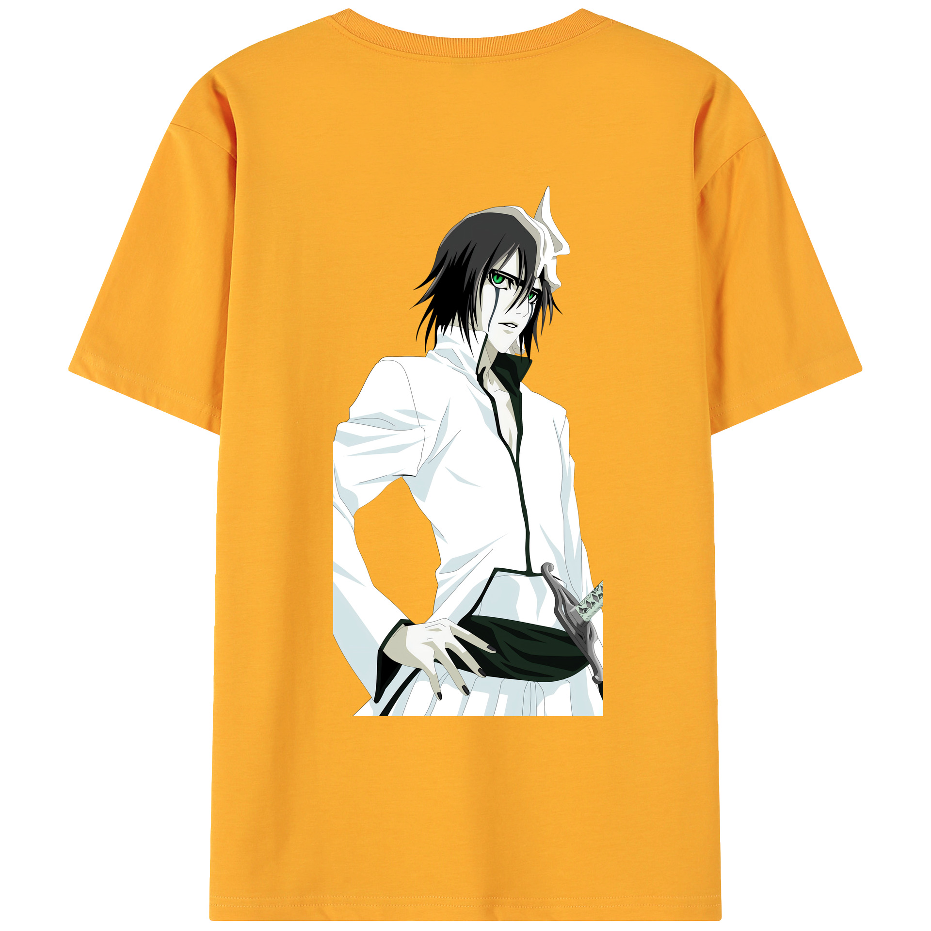 （画像用） ブリーチ ウルキオラ·シファー BLEACH Ulquiorra cifer 綿100％ メンズ半袖Tシャツ（バックプリント） 通気性
