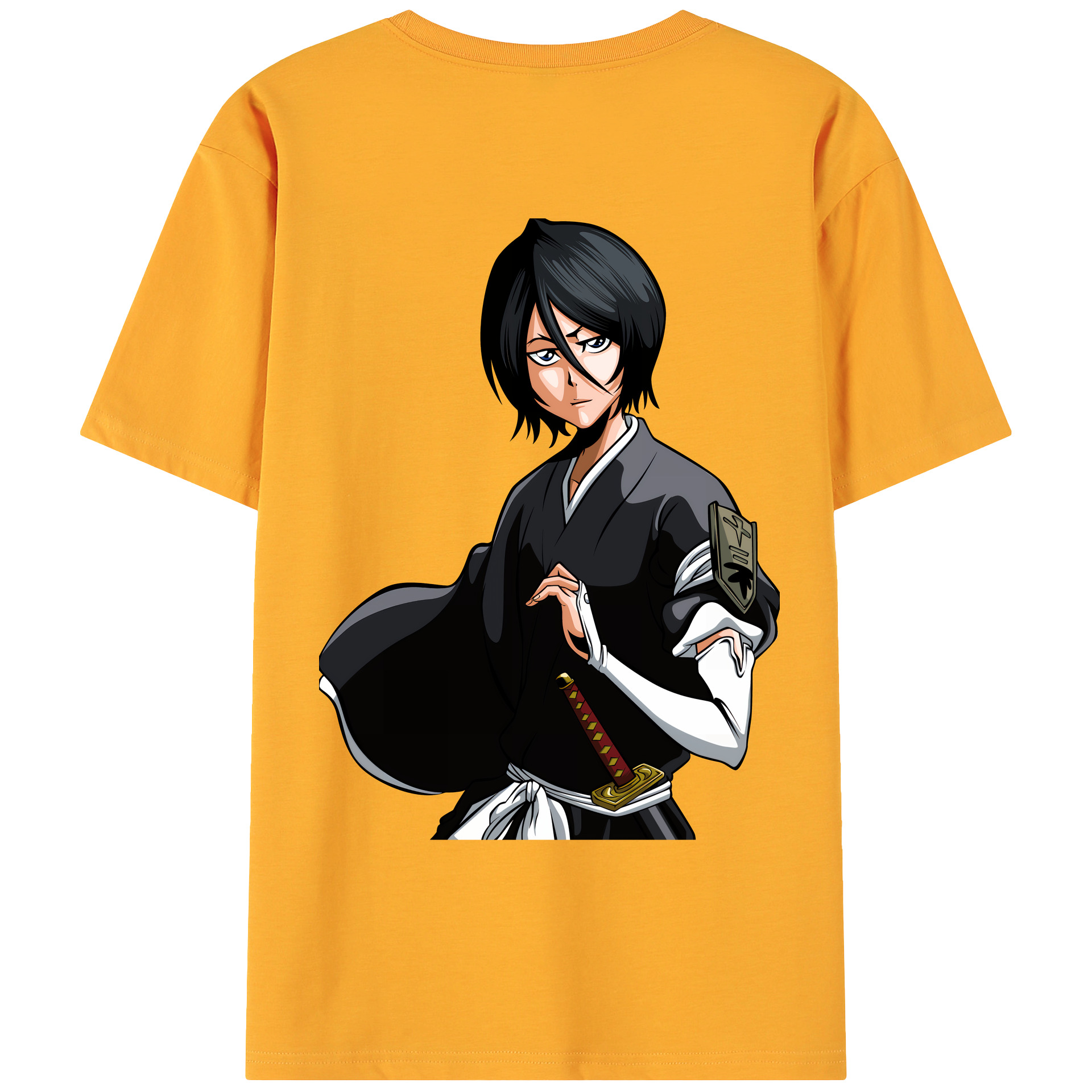 （画像用） ブリーチ 朽木ルキア BLEACH Kuchiki Rukia 綿100％ メンズ半袖Tシャツ（バックプリント） 通気性