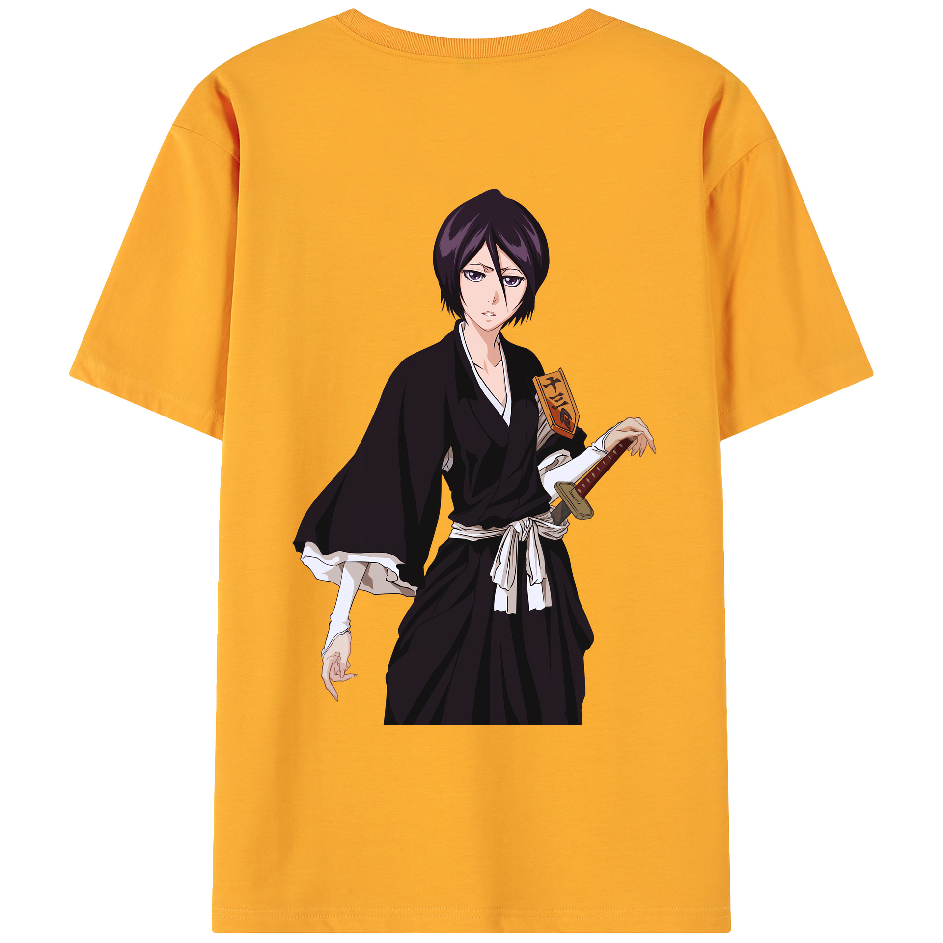 （画像用） ブリーチ 朽木ルキア BLEACH Kuchiki Rukia 綿100％ メンズ半袖Tシャツ（バックプリント） 通気性