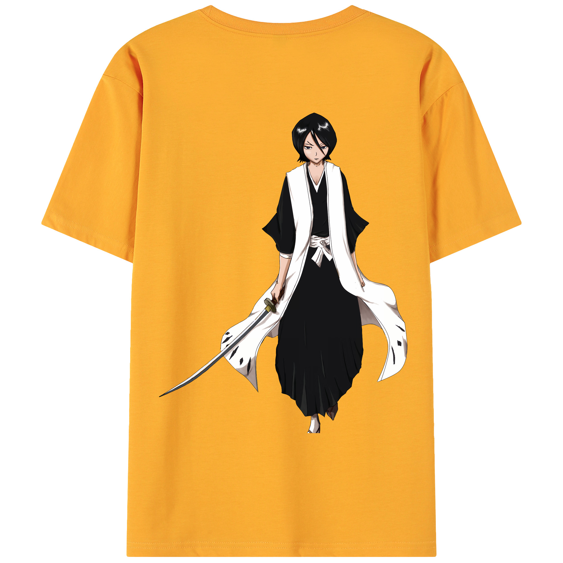 （画像用） ブリーチ 朽木ルキア BLEACH Kuchiki Rukia 綿100％ メンズ半袖Tシャツ（バックプリント） 通気性