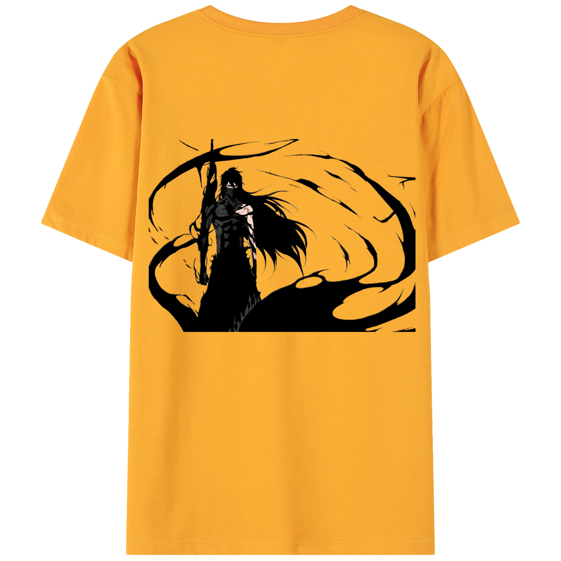 （画像用） ブリーチ 黒崎一護（くろさき いちご）BLEACH Kurosaki Ichigo 綿100％ メンズ半袖Tシャツ（バックプリント） 通気性