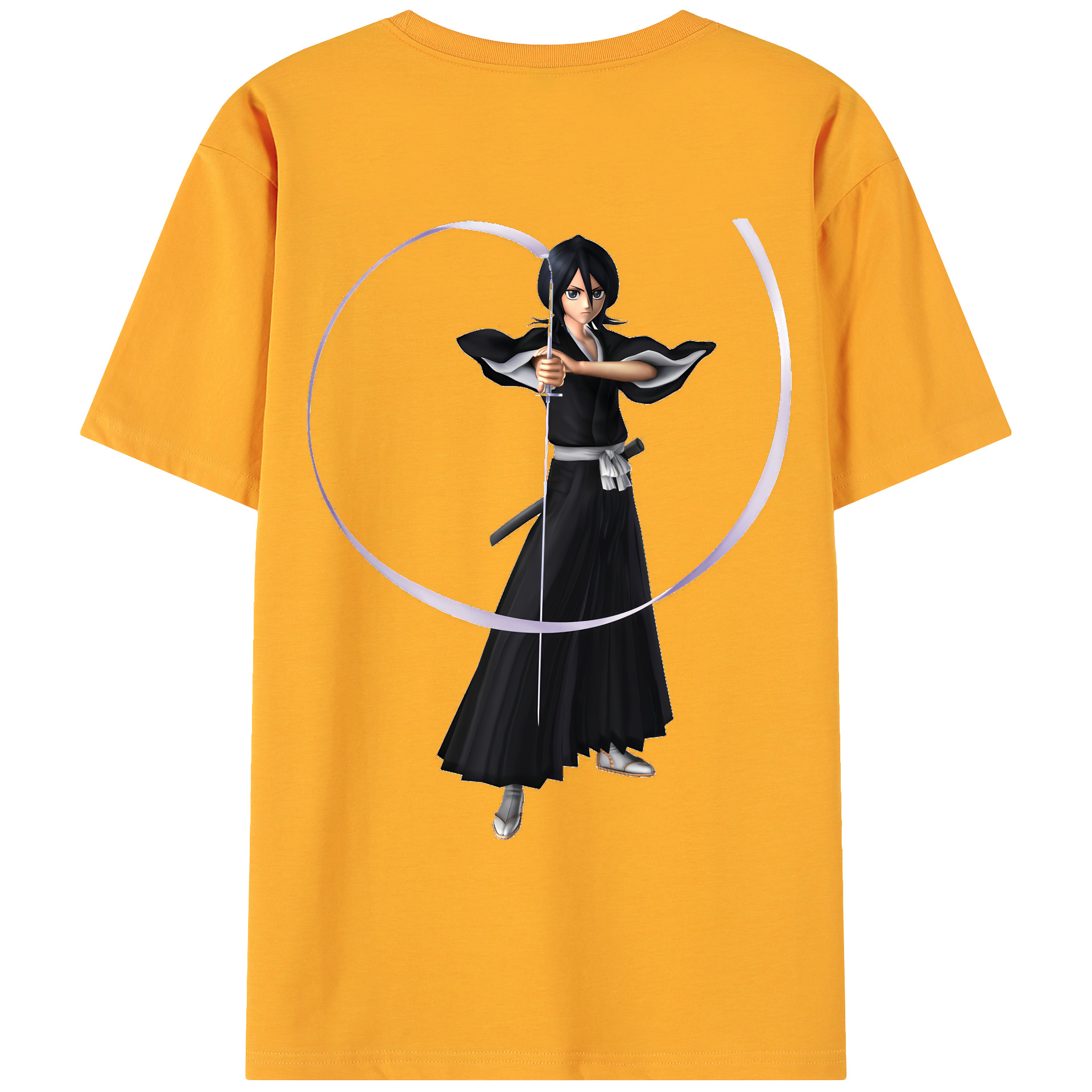 （画像用） ブリーチ 朽木ルキア BLEACH Kuchiki Rukia 綿100％ メンズ半袖Tシャツ（バックプリント） 通気性