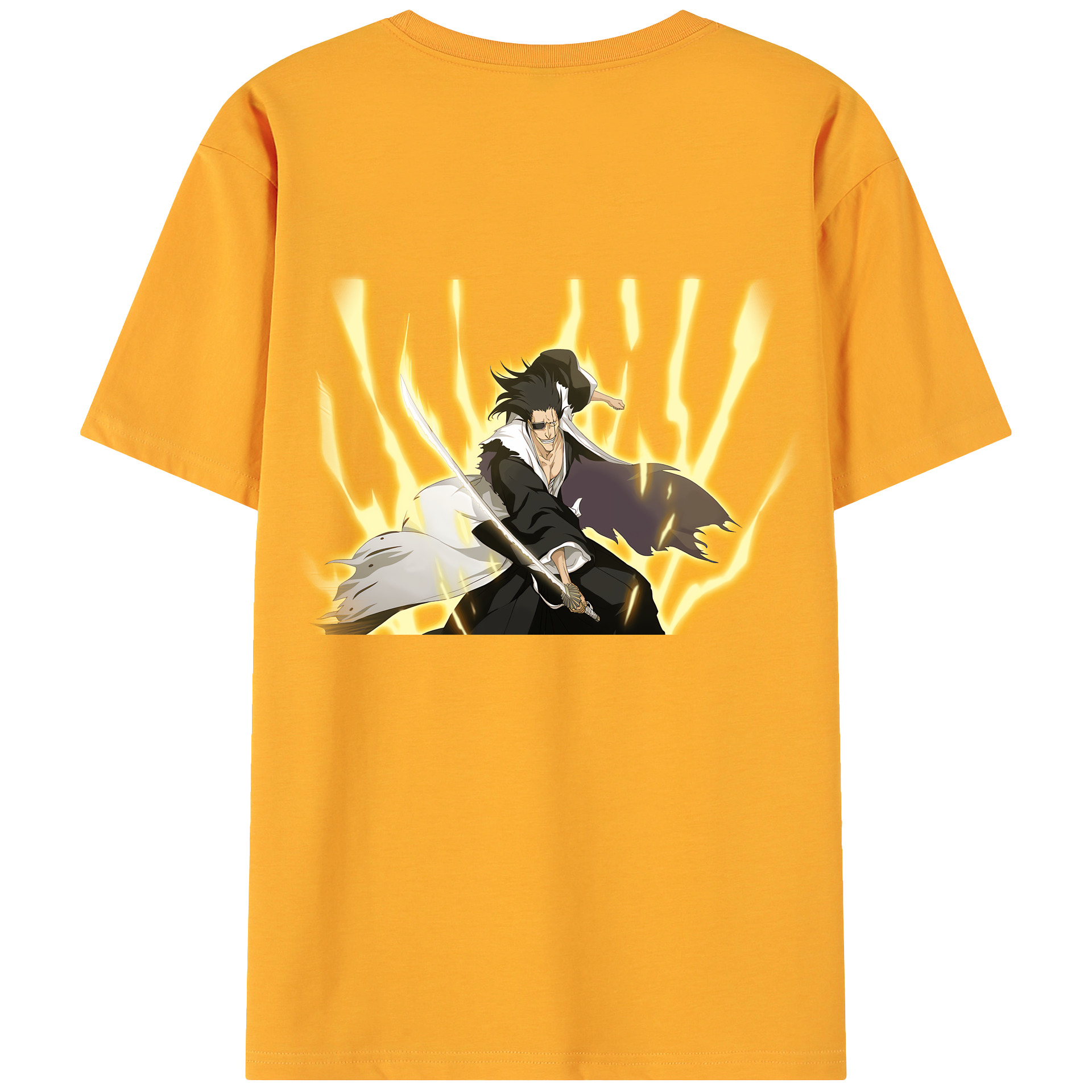 （画像用） ブリーチ ざらき けんぱち BLEACH Zaraki Kenpachi 綿100％ メンズ半袖Tシャツ（バックプリント） 通気性