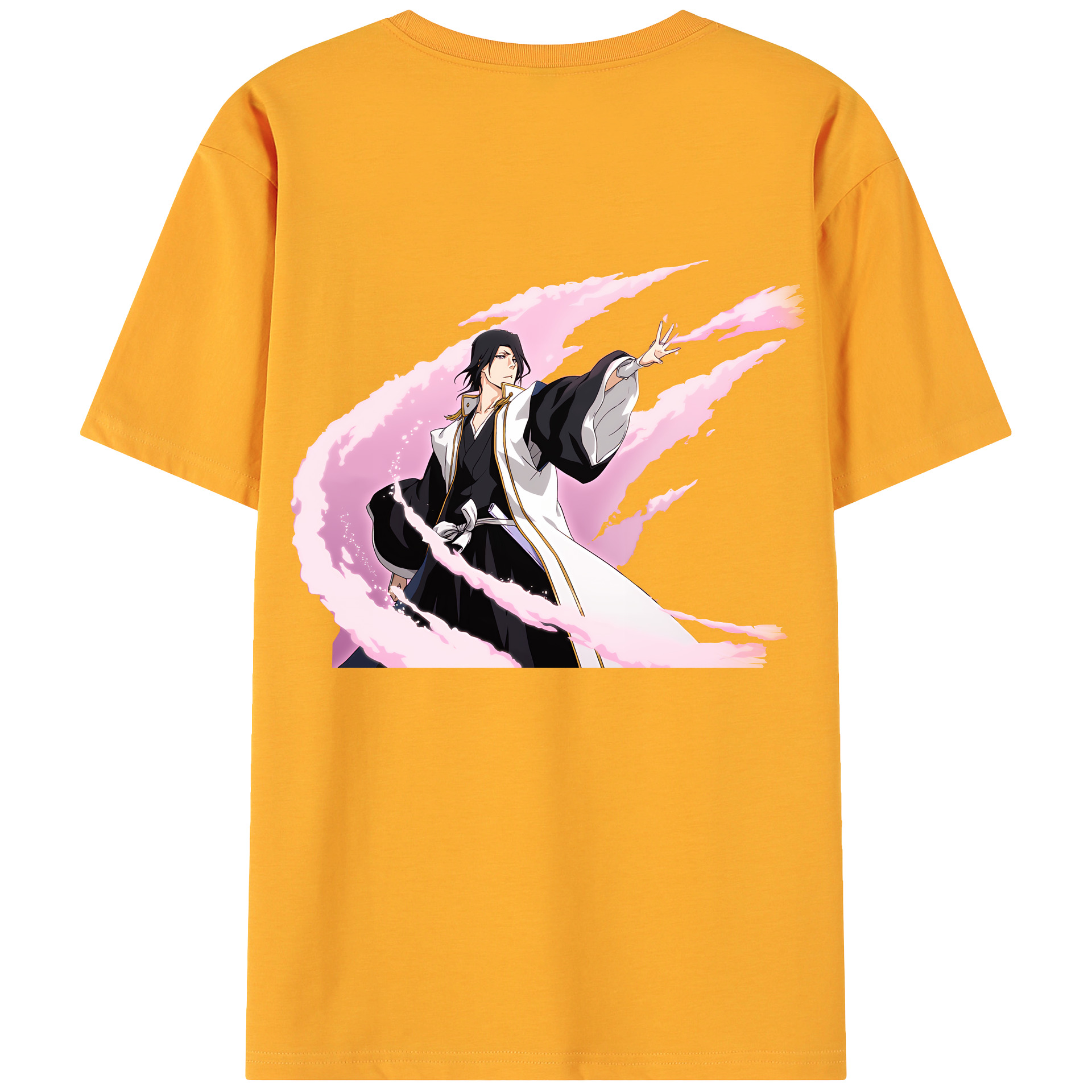 （画像用） ブリーチ くちき びゃくや BLEACH Kuchiki Byakuya 綿100％ メンズ半袖Tシャツ（バックプリント） 通気性