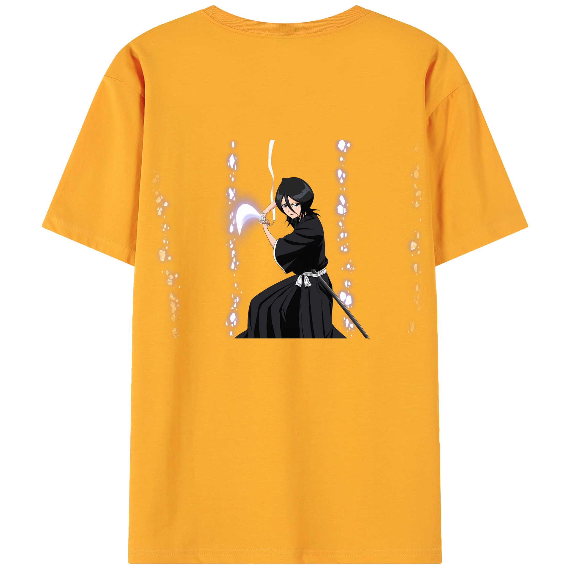 （画像用） ブリーチ 朽木ルキア BLEACH Kuchiki Rukia 綿100％ メンズ半袖Tシャツ（バックプリント） 通気性