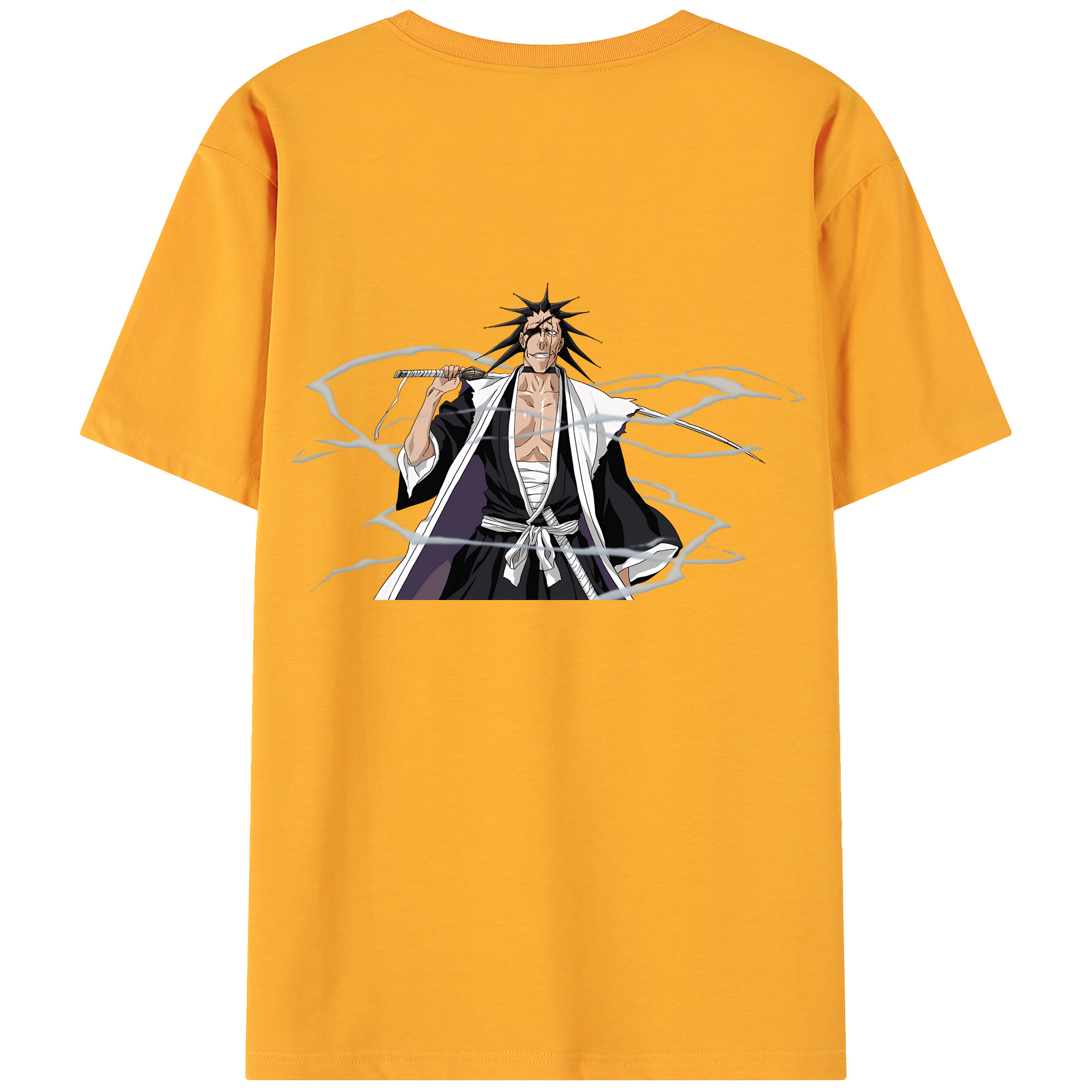 （画像用） ブリーチ ざらき けんぱち BLEACH Zaraki Kenpachi 綿100％ メンズ半袖Tシャツ（バックプリント） 通気性
