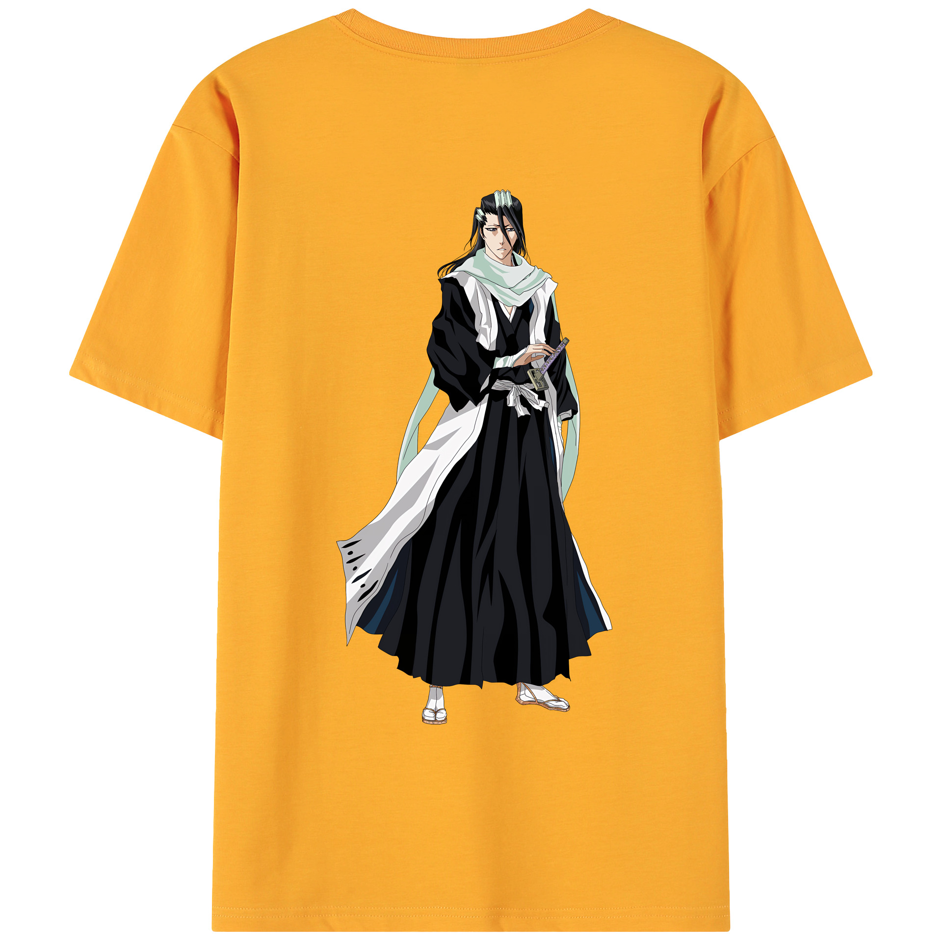 （画像用） ブリーチ くちき びゃくや BLEACH Kuchiki Byakuya 綿100％ メンズ半袖Tシャツ（バックプリント） 通気性