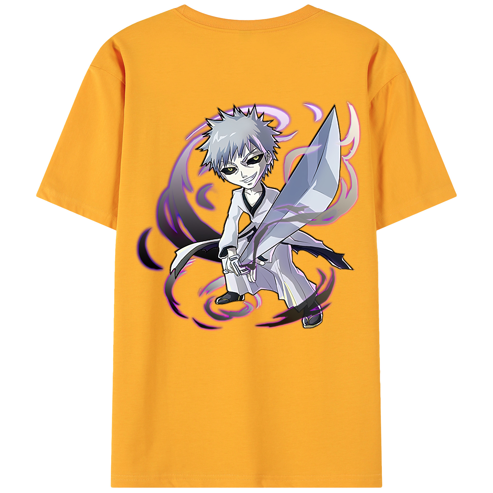 （画像用） ブリーチ 黒崎一護（くろさき いちご）BLEACH Kurosaki Ichigo 綿100％ メンズ半袖Tシャツ（バックプリント） 通気性