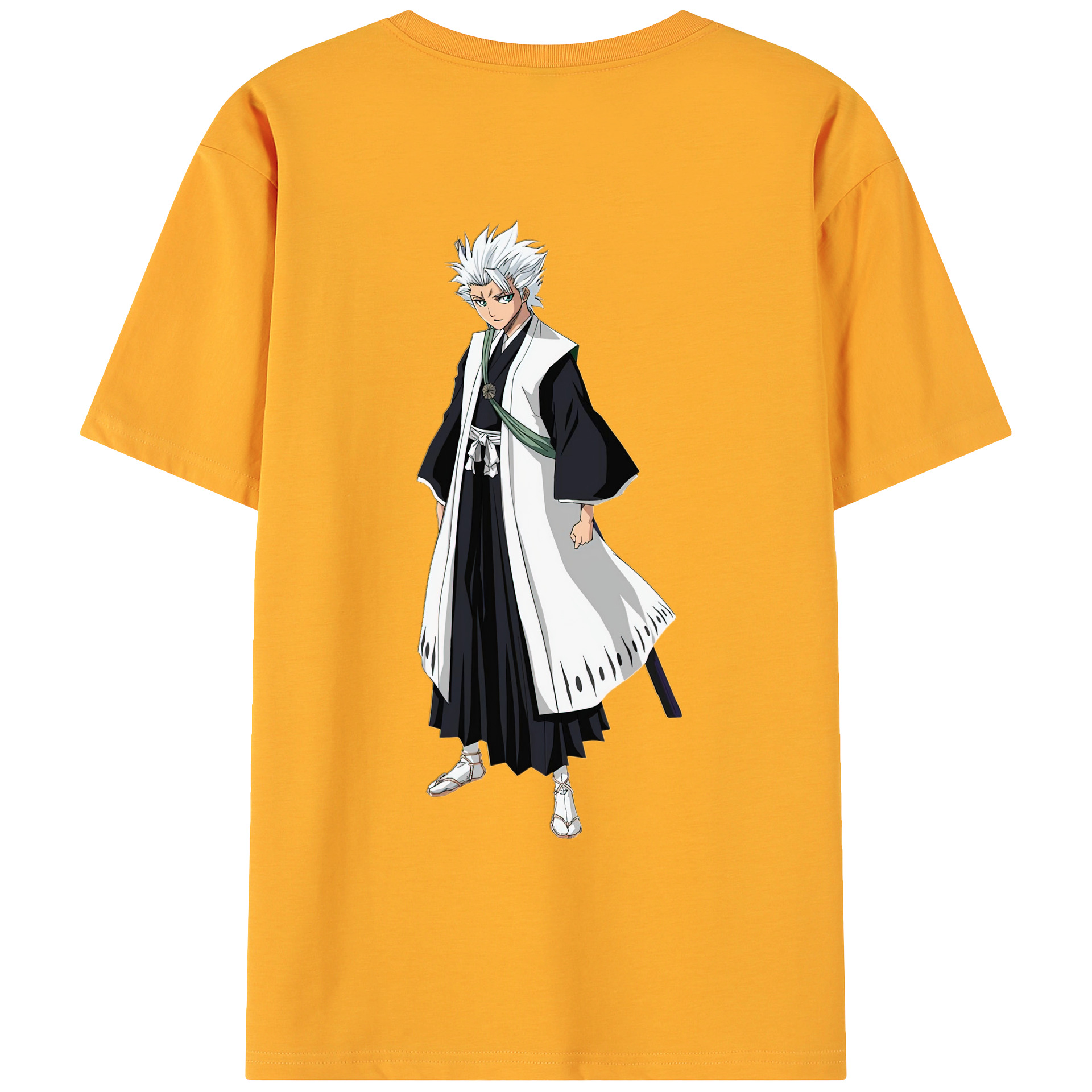 （画像用） ブリーチ 日番谷冬獅郎（ひつがや とうしろう） BLEACH Hitsugaya Toushirou 綿100％ メンズ半袖Tシャツ（バックプリント） 通気性