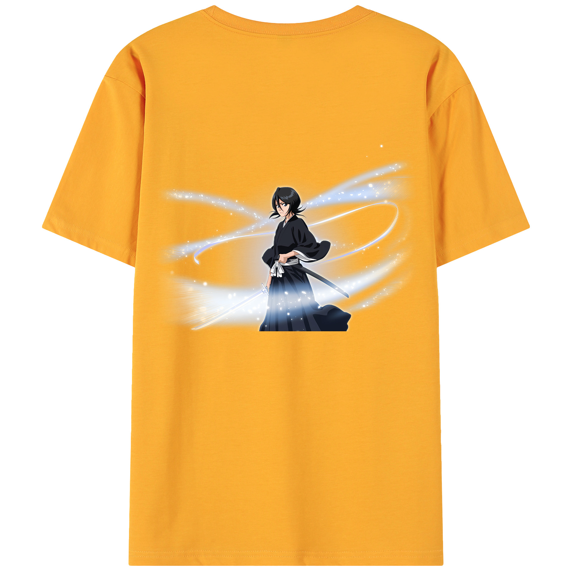 （画像用） ブリーチ 朽木ルキア BLEACH Kuchiki Rukia 綿100％ メンズ半袖Tシャツ（バックプリント） 通気性