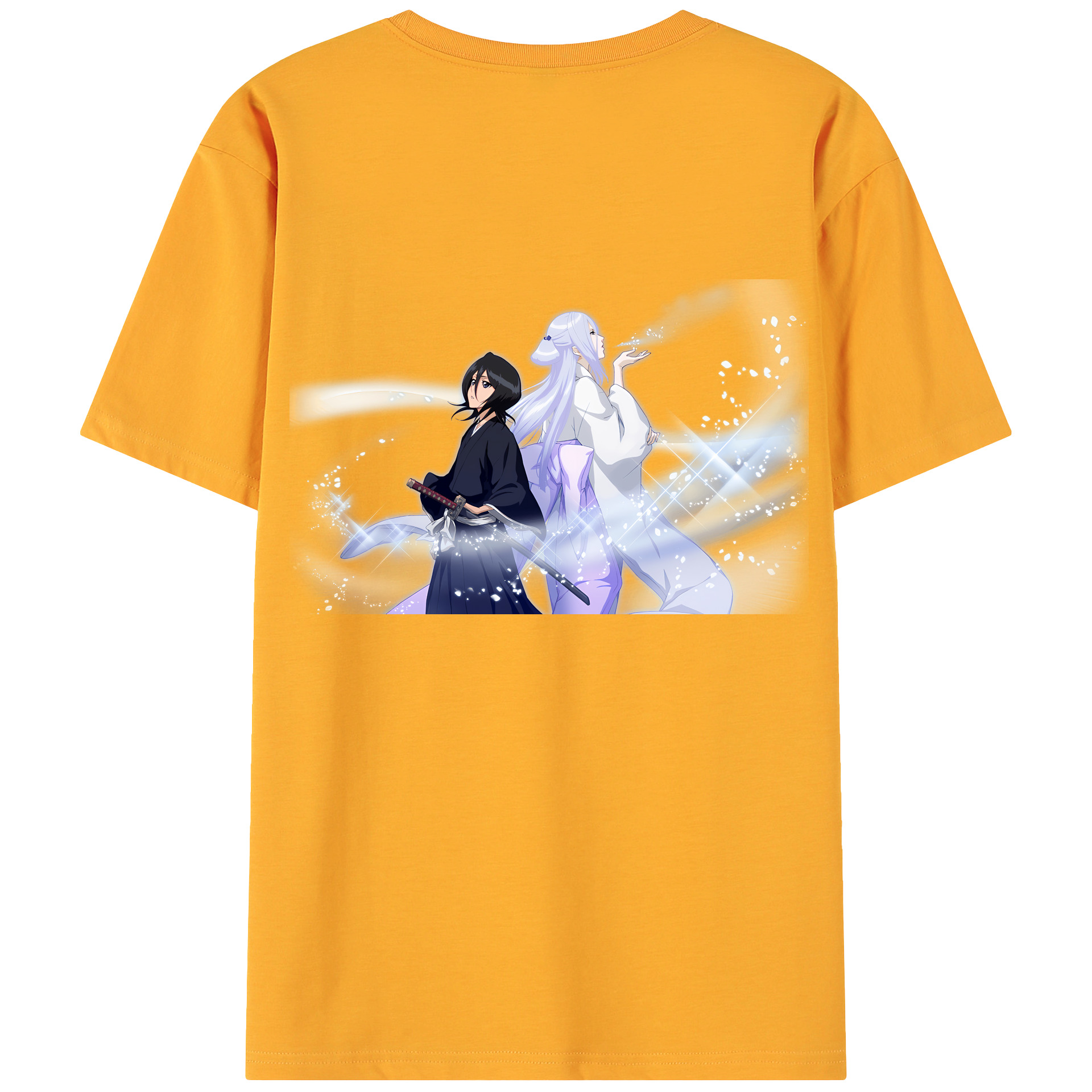 （画像用） ブリーチ 朽木ルキア BLEACH Kuchiki Rukia 綿100％ メンズ半袖Tシャツ（バックプリント） 通気性