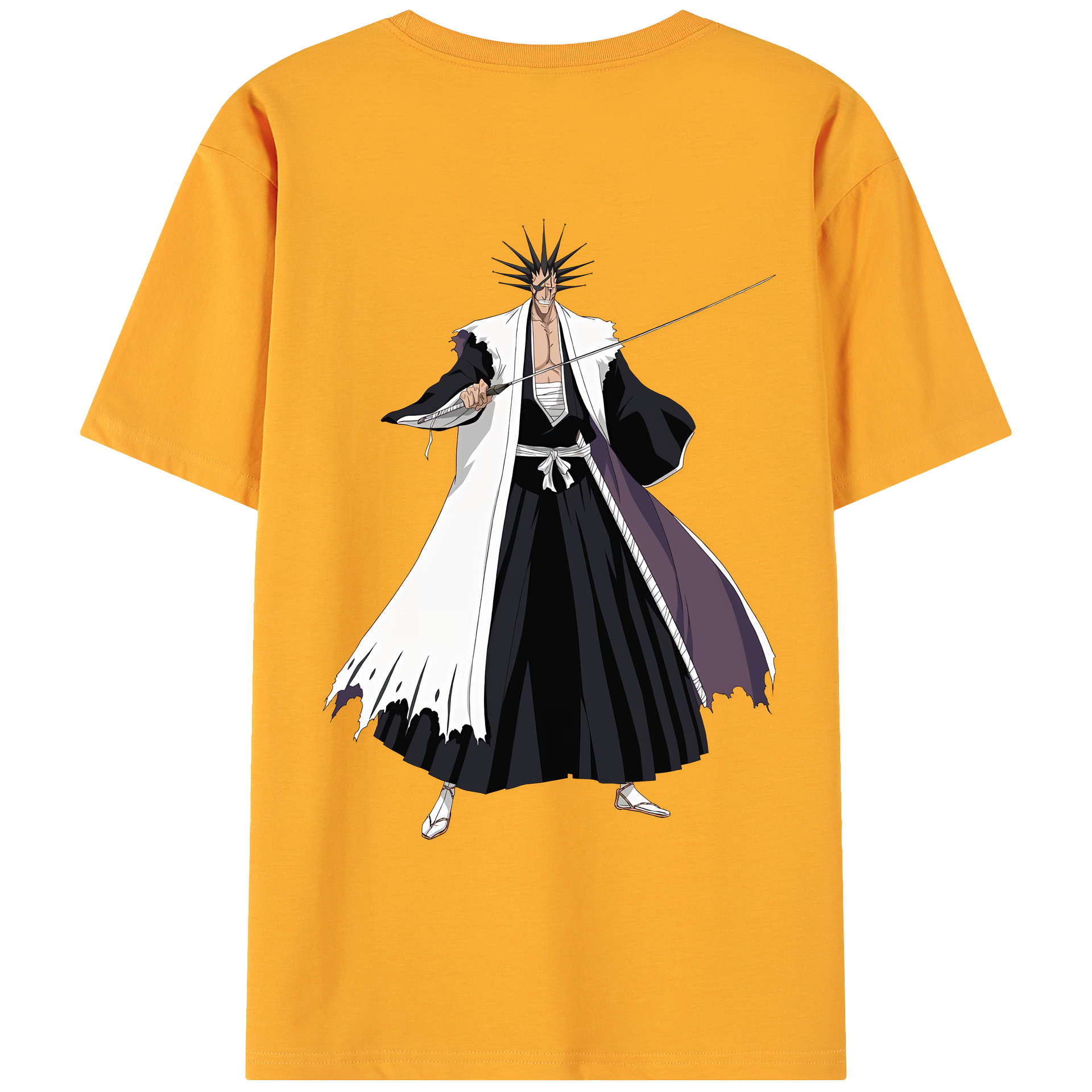 （画像用） ブリーチ ざらき けんぱち BLEACH Zaraki Kenpachi 綿100％ メンズ半袖Tシャツ（バックプリント） 通気性