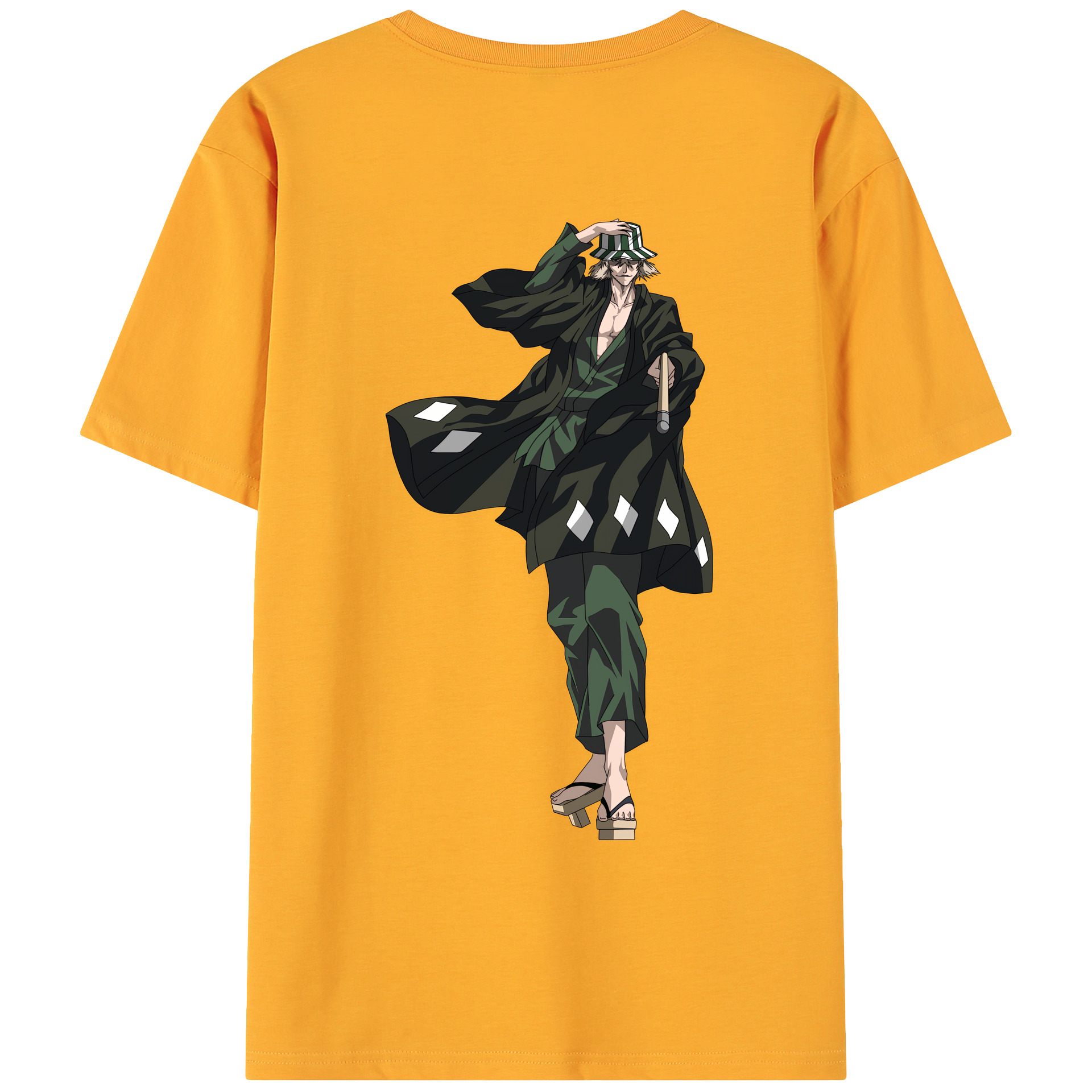 （画像用） "ブリーチ 浦原 喜助（うらはら きすけ） BLEACH Urahara Kisuke " 綿100％ メンズ半袖Tシャツ（バックプリント） 通気性