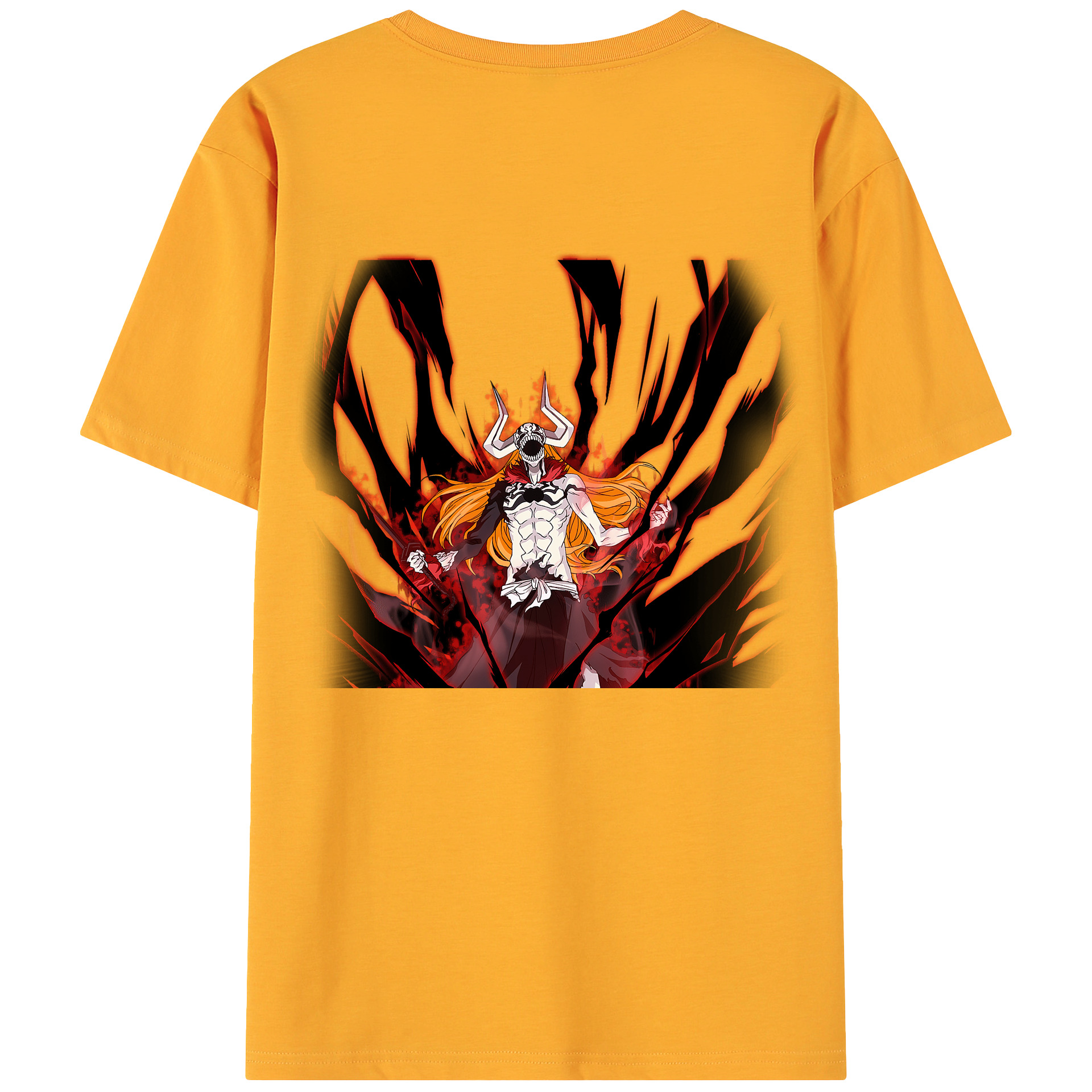 （画像用） ブリーチ 黒崎一護（くろさき いちご）BLEACH Kurosaki Ichigo 綿100％ メンズ半袖Tシャツ（バックプリント） 通気性