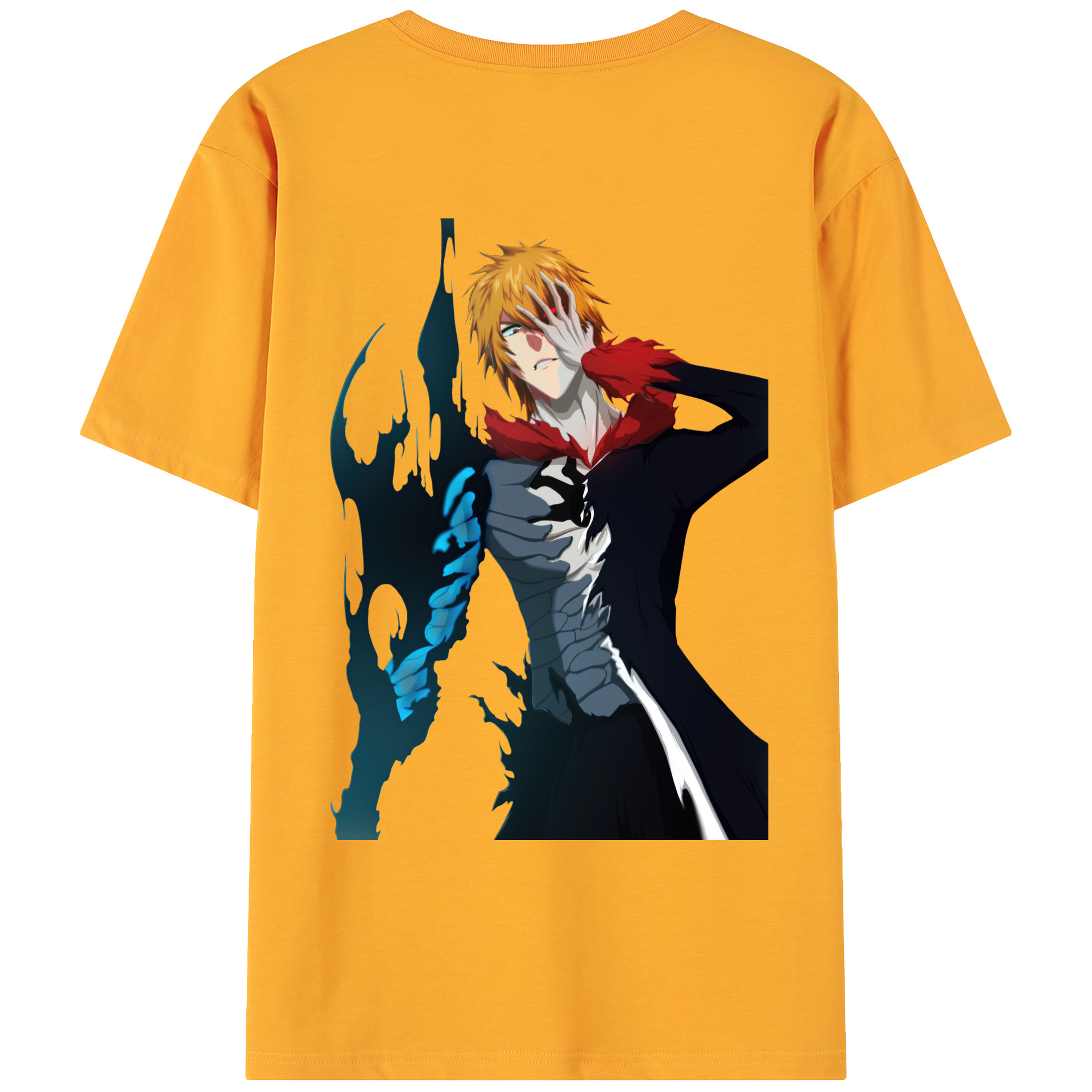 （画像用） ブリーチ 黒崎一護（くろさき いちご）BLEACH Kurosaki Ichigo 綿100％ メンズ半袖Tシャツ（バックプリント） 通気性