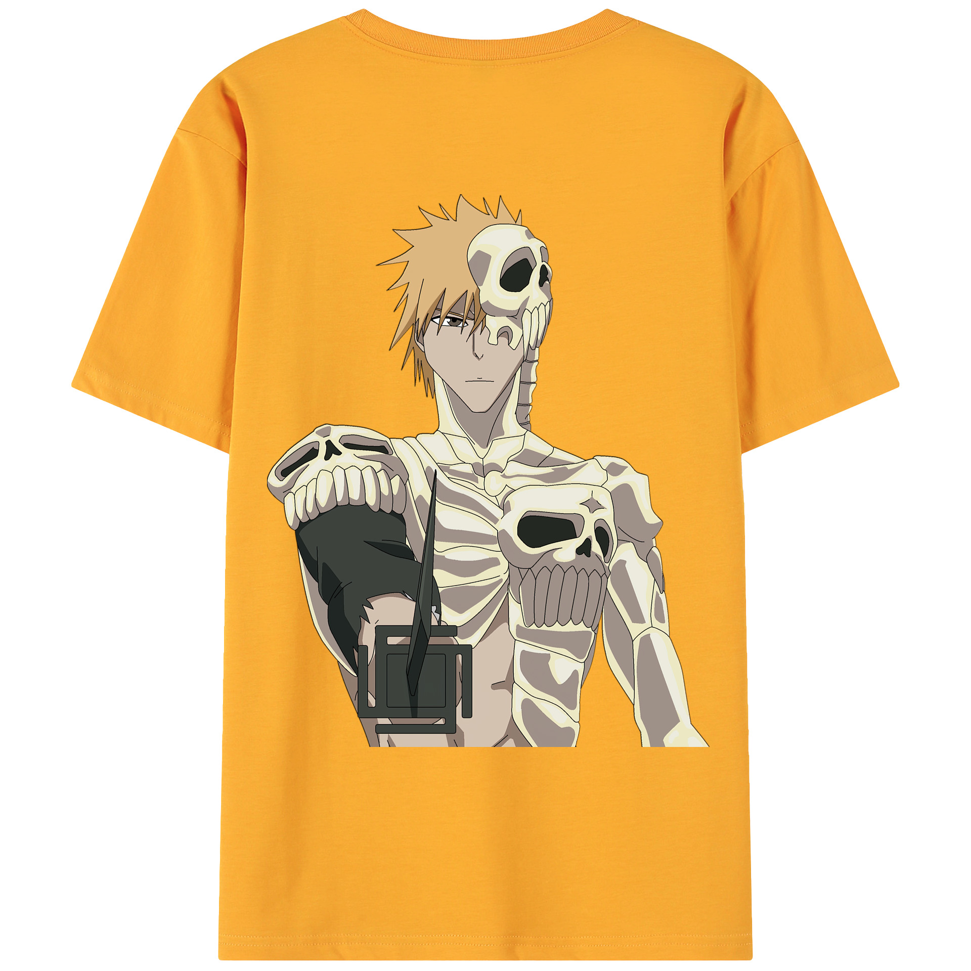 （画像用） ブリーチ 黒崎一護（くろさき いちご）BLEACH Kurosaki Ichigo 綿100％ メンズ半袖Tシャツ（バックプリント） 通気性