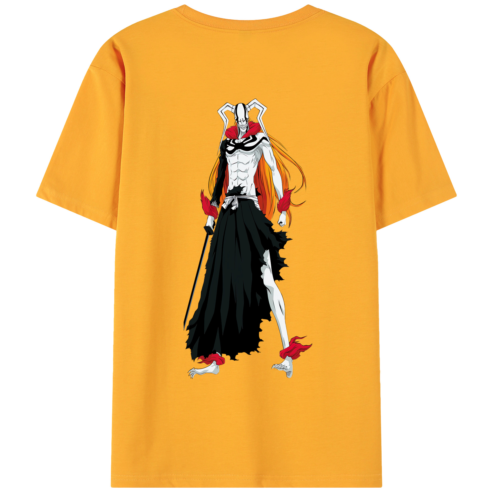 （画像用） ブリーチ 黒崎一護（くろさき いちご）BLEACH Kurosaki Ichigo 綿100％ メンズ半袖Tシャツ（バックプリント） 通気性