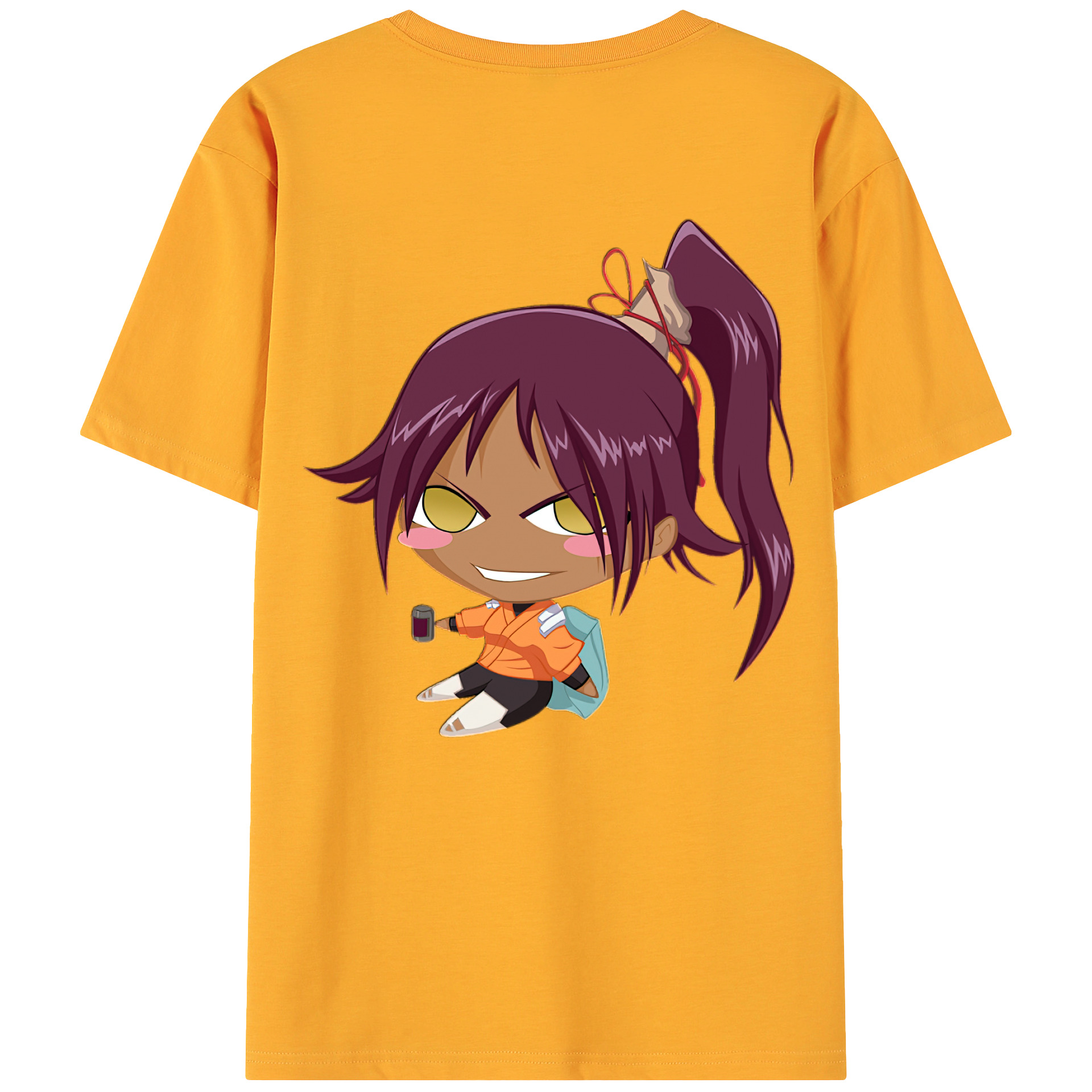 （画像用） ブリーチ 四楓院 夜一（しほういん よるいち） BLEACH Shihouin Yoruichi 綿100％ メンズ半袖Tシャツ（バックプリント） 通気性
