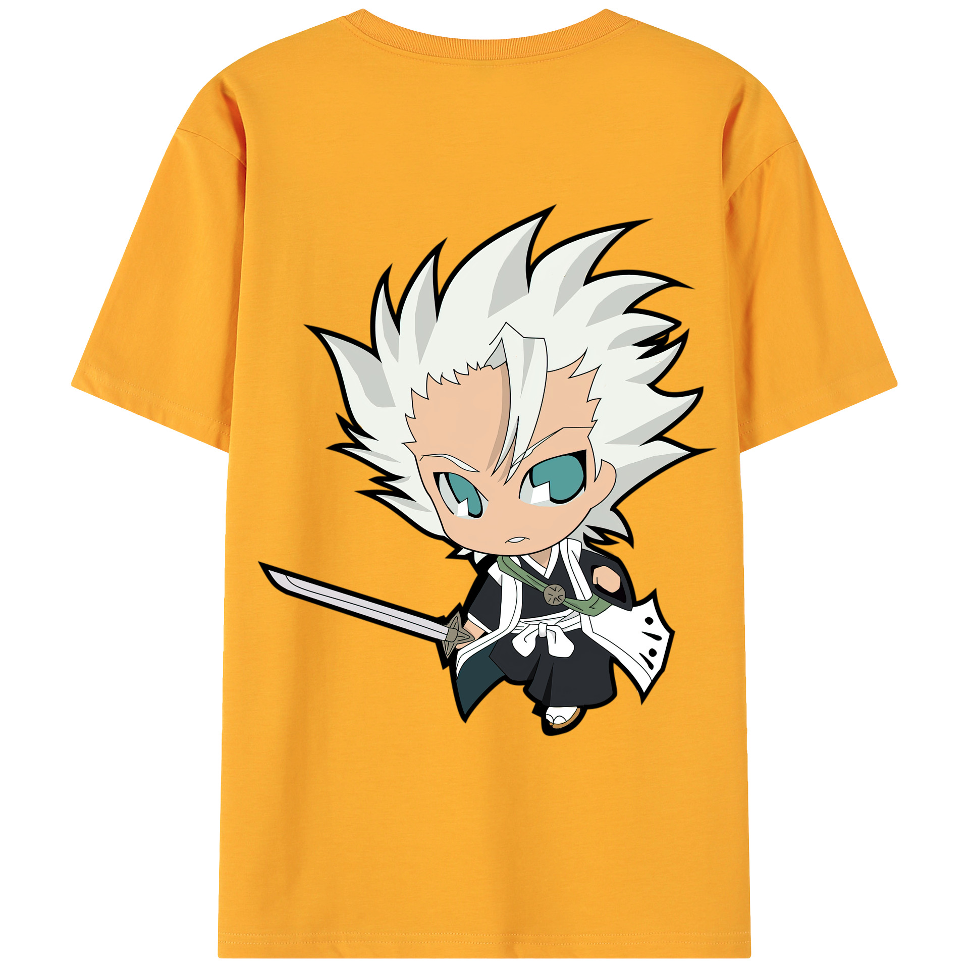 （画像用） ブリーチ 日番谷冬獅郎（ひつがや とうしろう） BLEACH Hitsugaya Toushirou 綿100％ メンズ半袖Tシャツ（バックプリント） 通気性