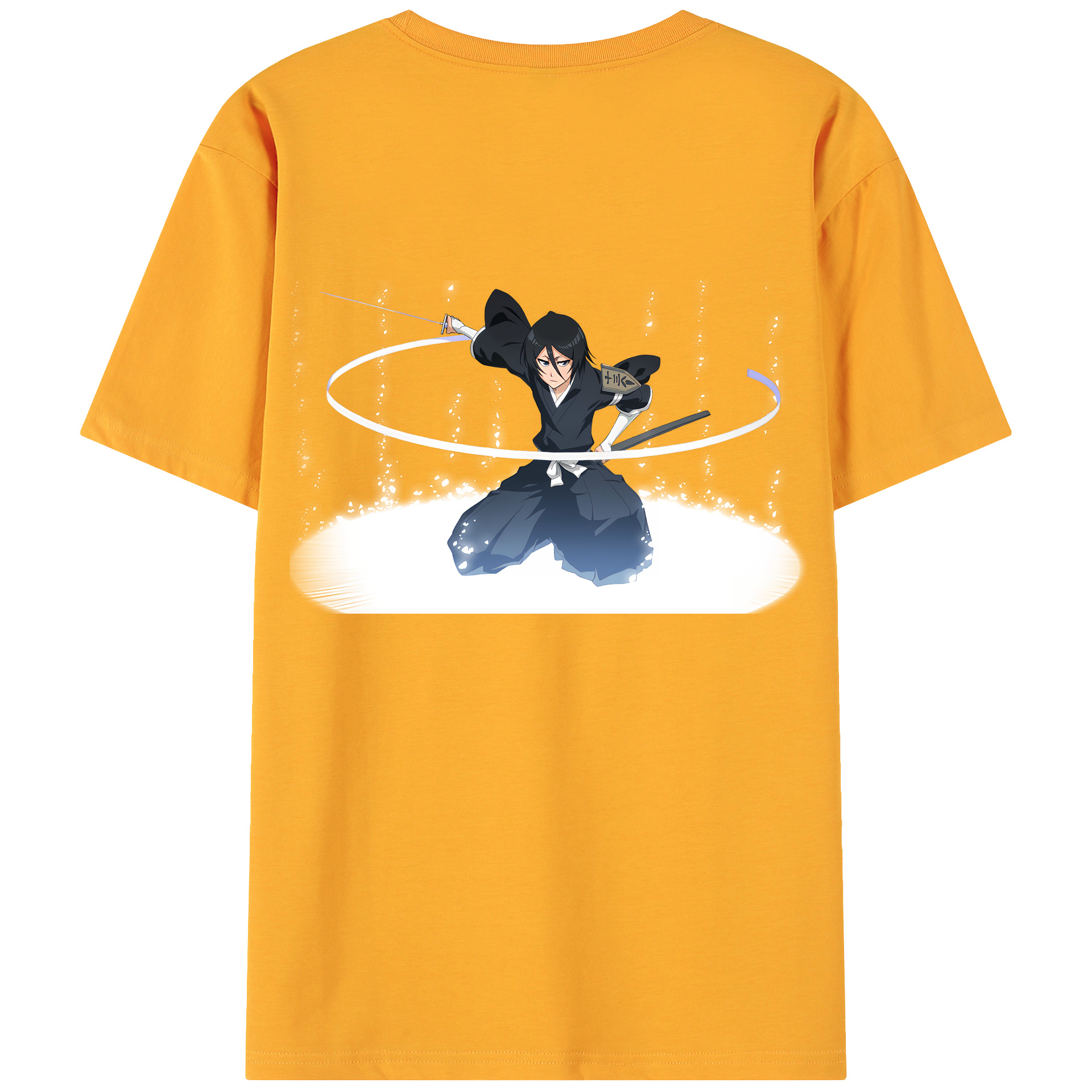 （画像用） ブリーチ 朽木ルキア BLEACH Kuchiki Rukia 綿100％ メンズ半袖Tシャツ（バックプリント） 通気性