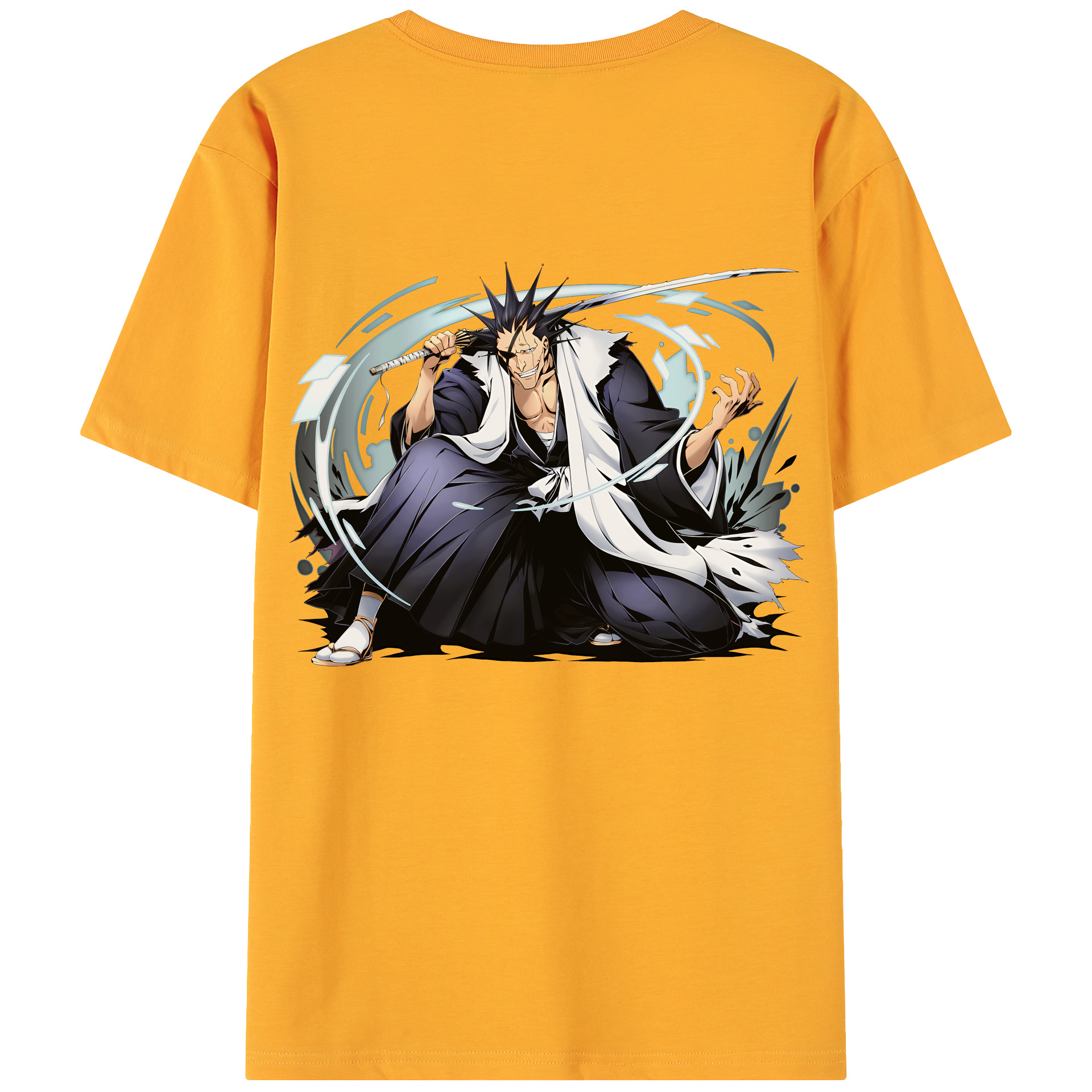 （画像用） ブリーチ ざらき けんぱち BLEACH Zaraki Kenpachi 綿100％ メンズ半袖Tシャツ（バックプリント） 通気性
